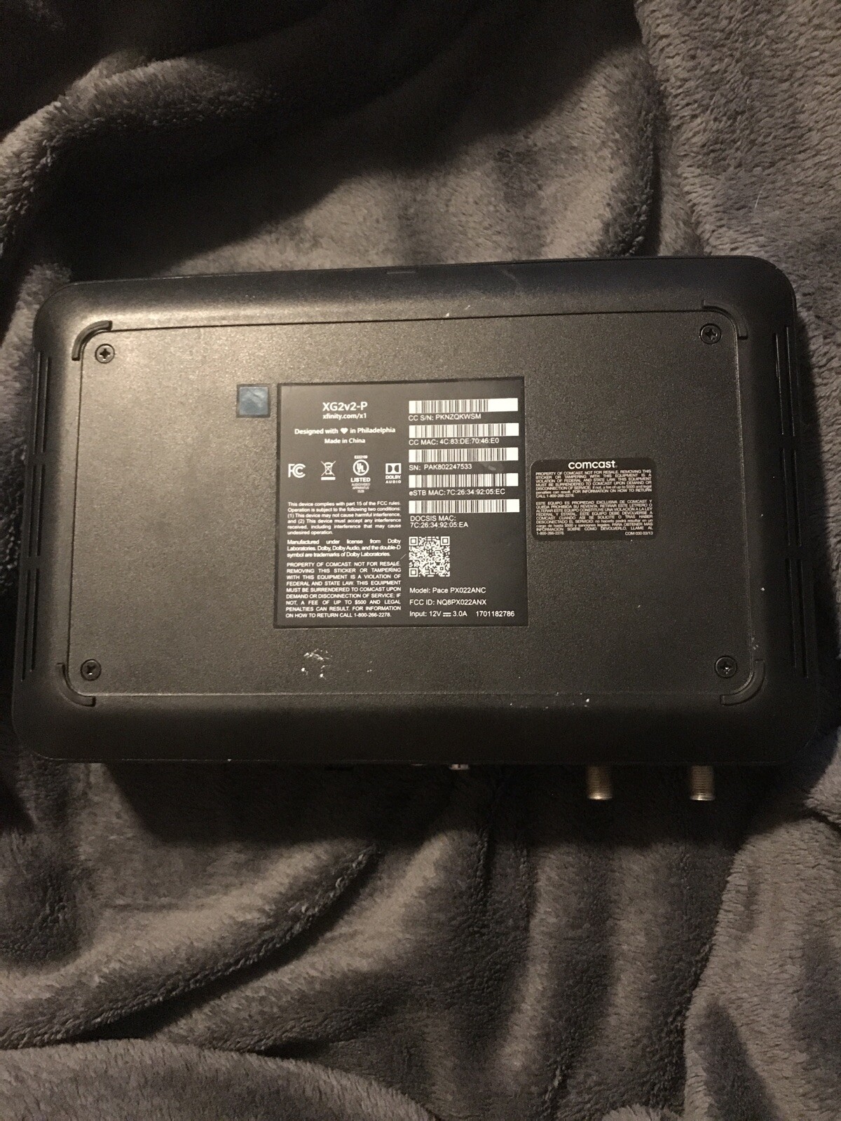 Xfinity XG2v2-P Controller Model Pace PX022ANC