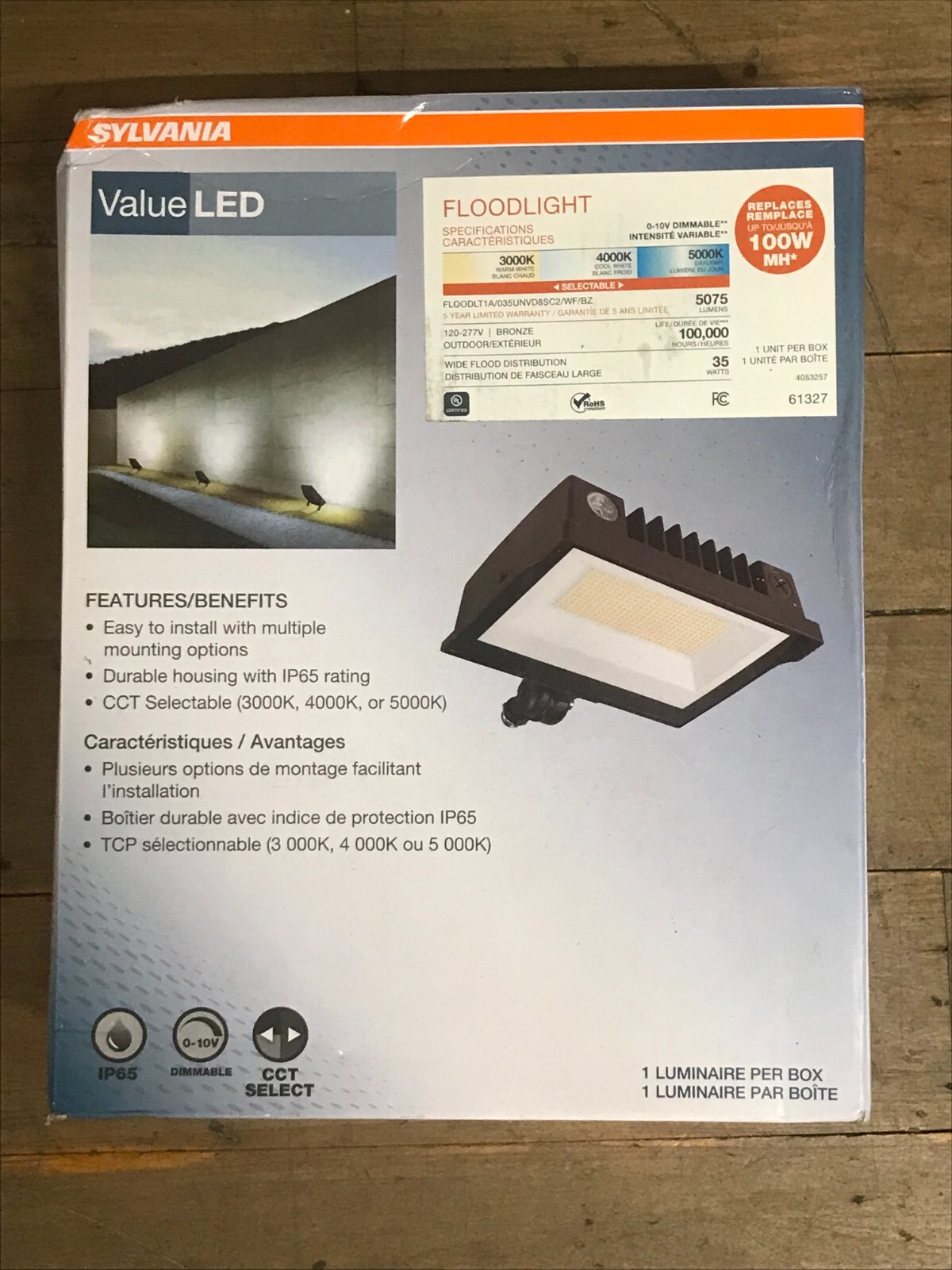 Sylvania Slim Flood Light (61327) 35 watt - 120/277 volt - 3,000K/4,000K/5,000K
