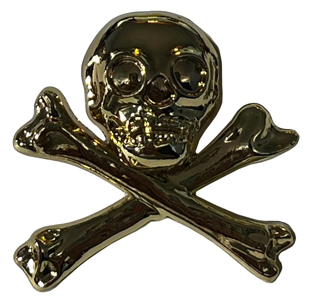 Wholesale Lot of 3 Skull Gold Colored Motorcycle Hat Cap Lapel Pin
