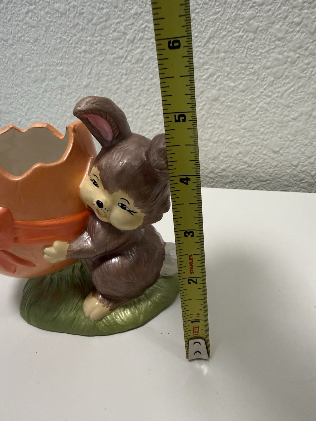 Debbie Miller 1981 Handmade Bunny Vase Vintage Easter Rabbit Planter Decor