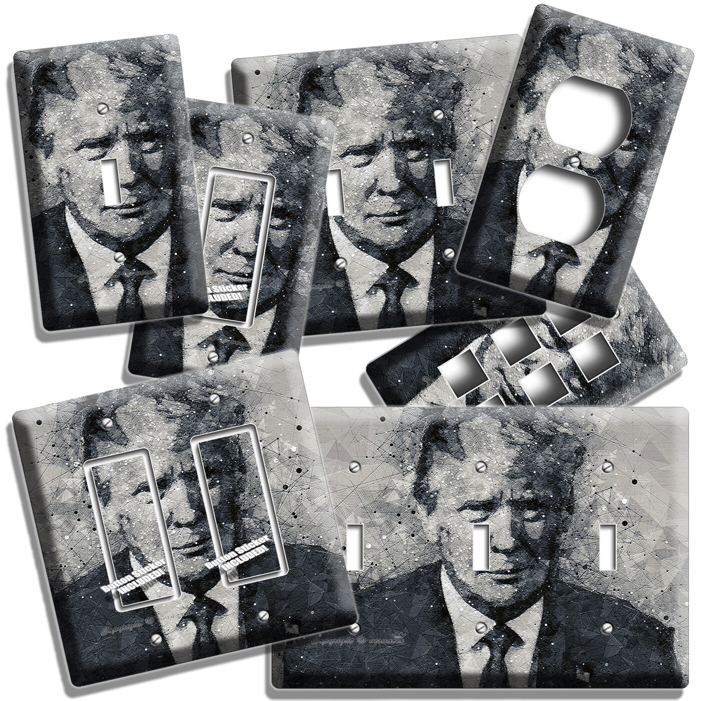 DONALD TRUMP 47TH US PRESIDENT ABSTRACT ART LIGHT SWITCH OUTLET WALL PLATE DECOR