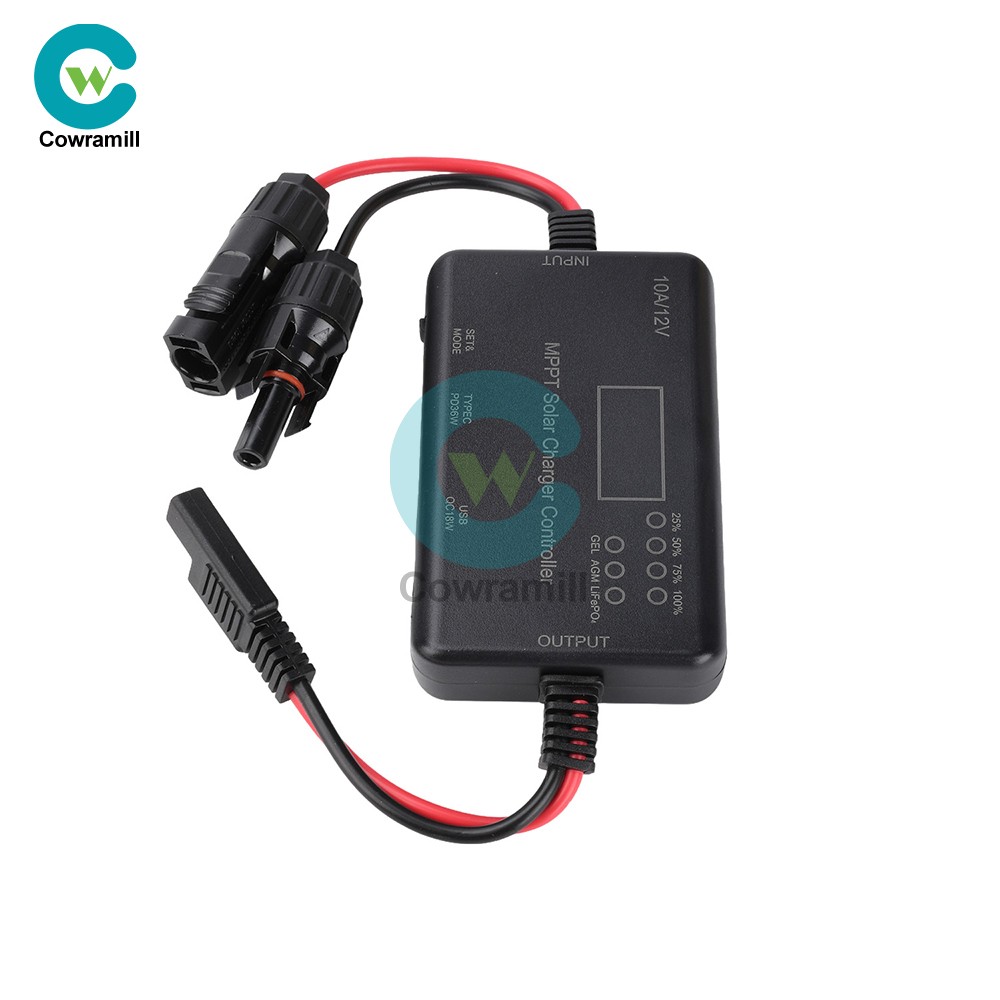 MPPT Solar Charger Controller 12V 10A Solar PV Controller for Lead-Acid LiFePO4