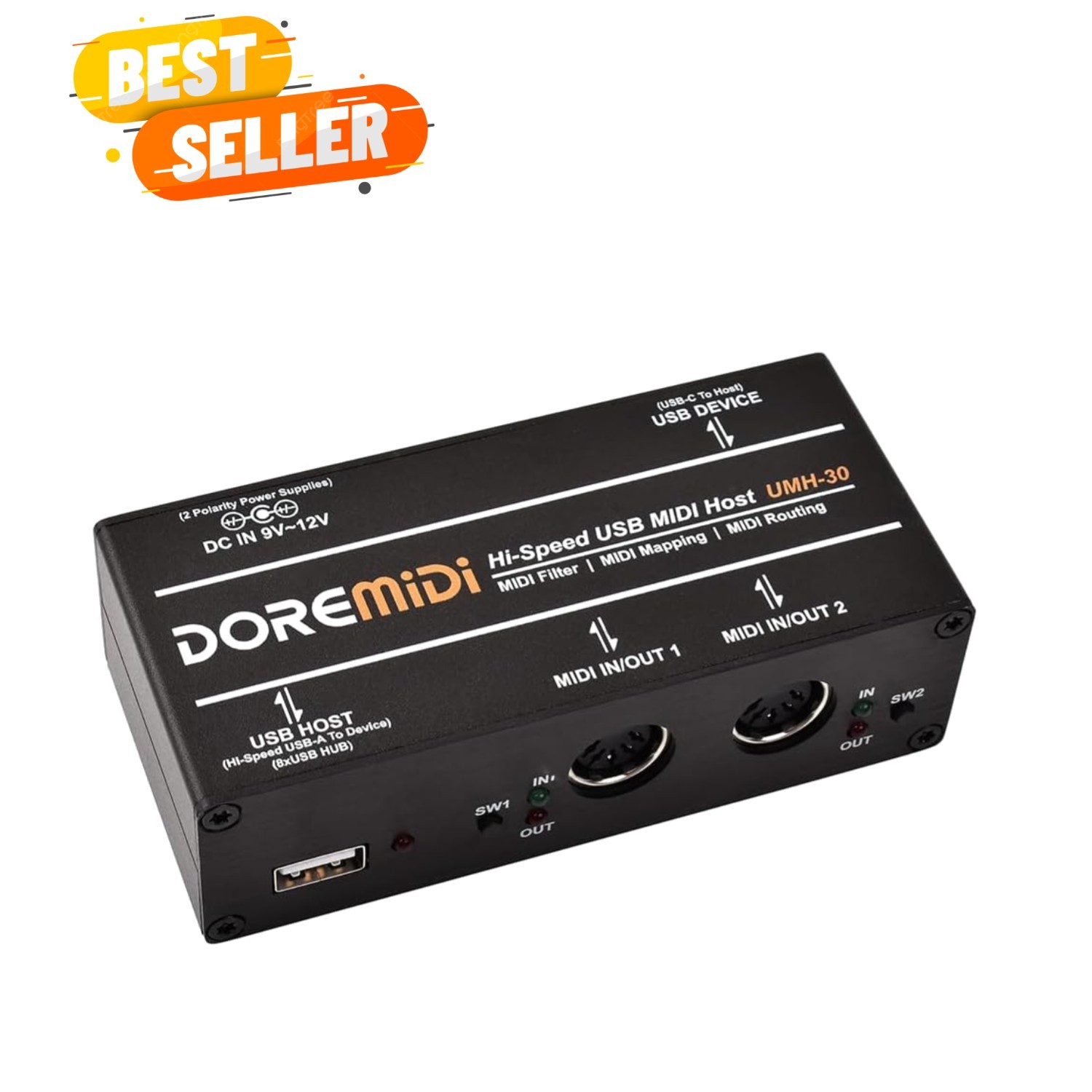 High-Speed USB HOST 3G MIDI Host Interface Box MIDI USB To MIDI Converter Fea...