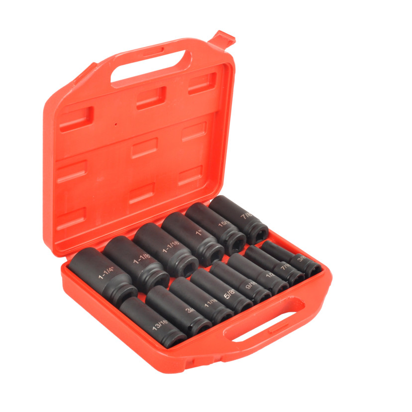 1/2" Drive Shallow Impact Socket Set 6-Point SAE 3/8" to 1-1/4" 14 PCS