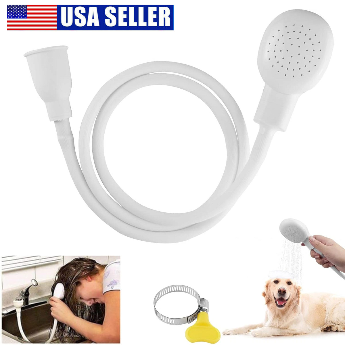 Sink Spray Rubber Hose Portable Sink Hose Attachment for Faucet Hand Held Shower