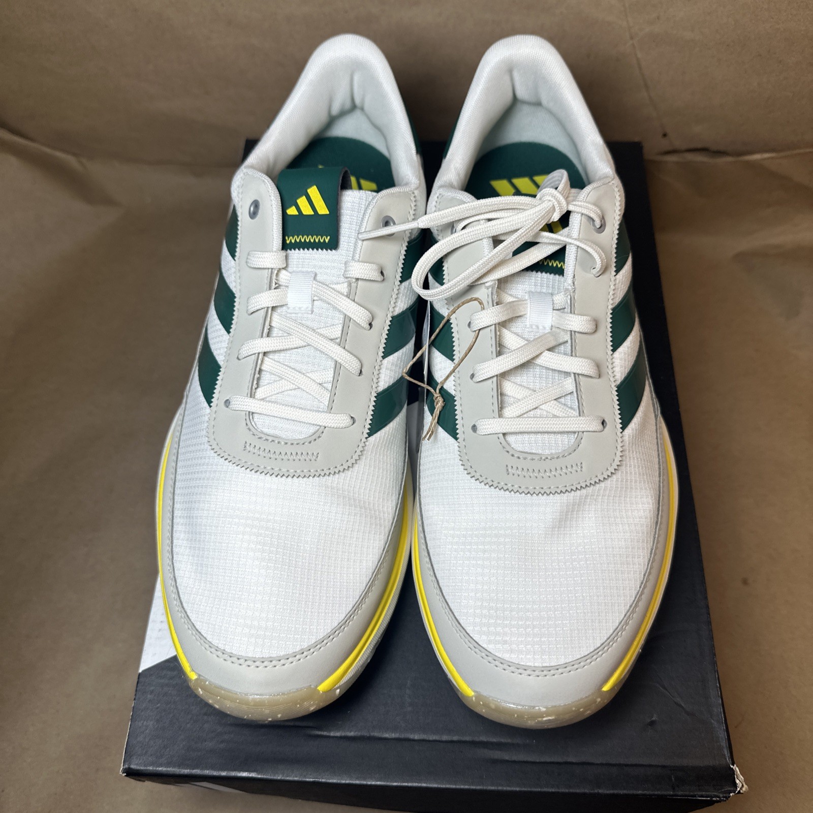 Adidas S2G 24 Men's Golf Shoes SZ 8 Spikeless - White / Green / Alumina New