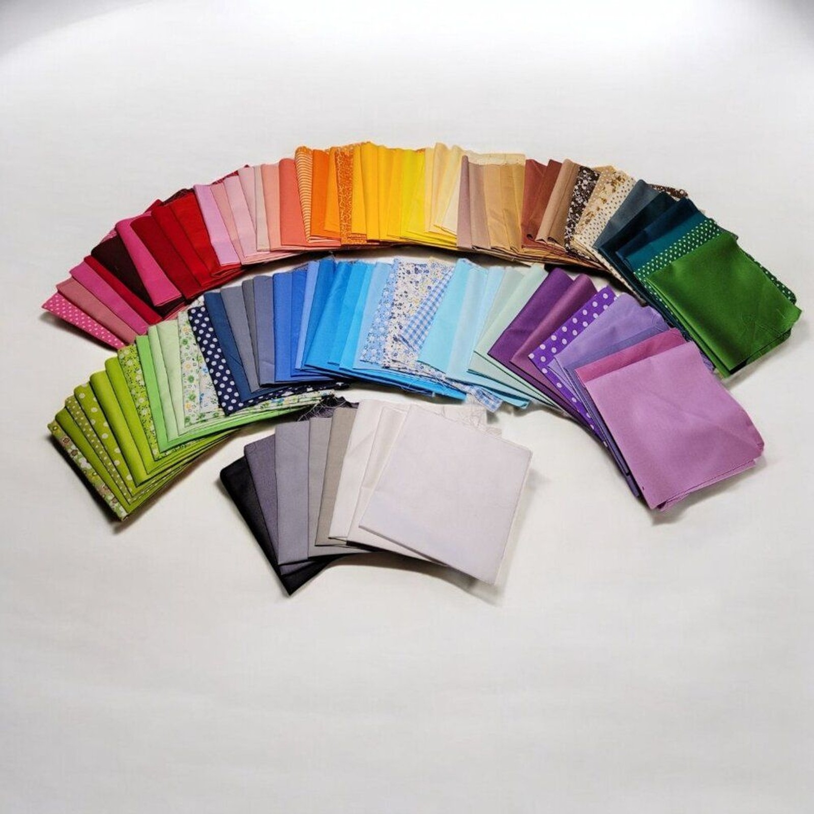 Lot of 100 9.5" x 9.5" Assorted Fabric Squares for Quilting