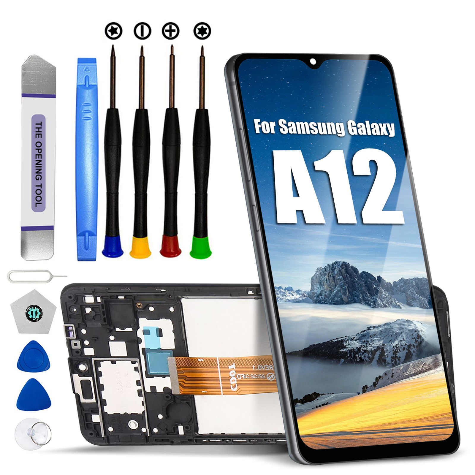 LCD Display For Samsung Galaxy A12 A125 Touch Screen Replacement Digitizer+Frame