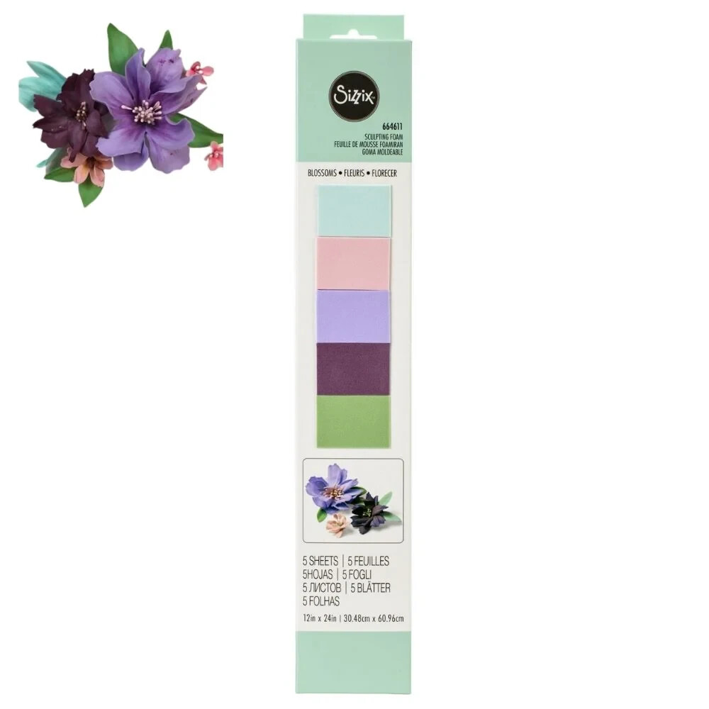 Sizzix Sculpting Foam in BLOSSOMS Color Combo 3d Crafting 664611 NEW