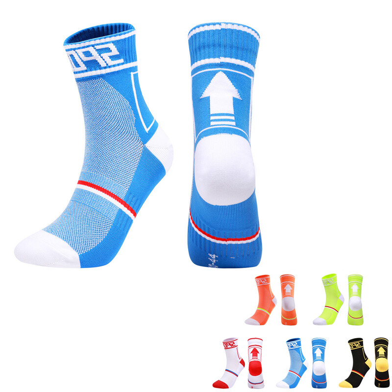 Pro Mens Womens Road Cycling Riding Bicycle Bike Sports Ankle Socks XC MTB Blue
