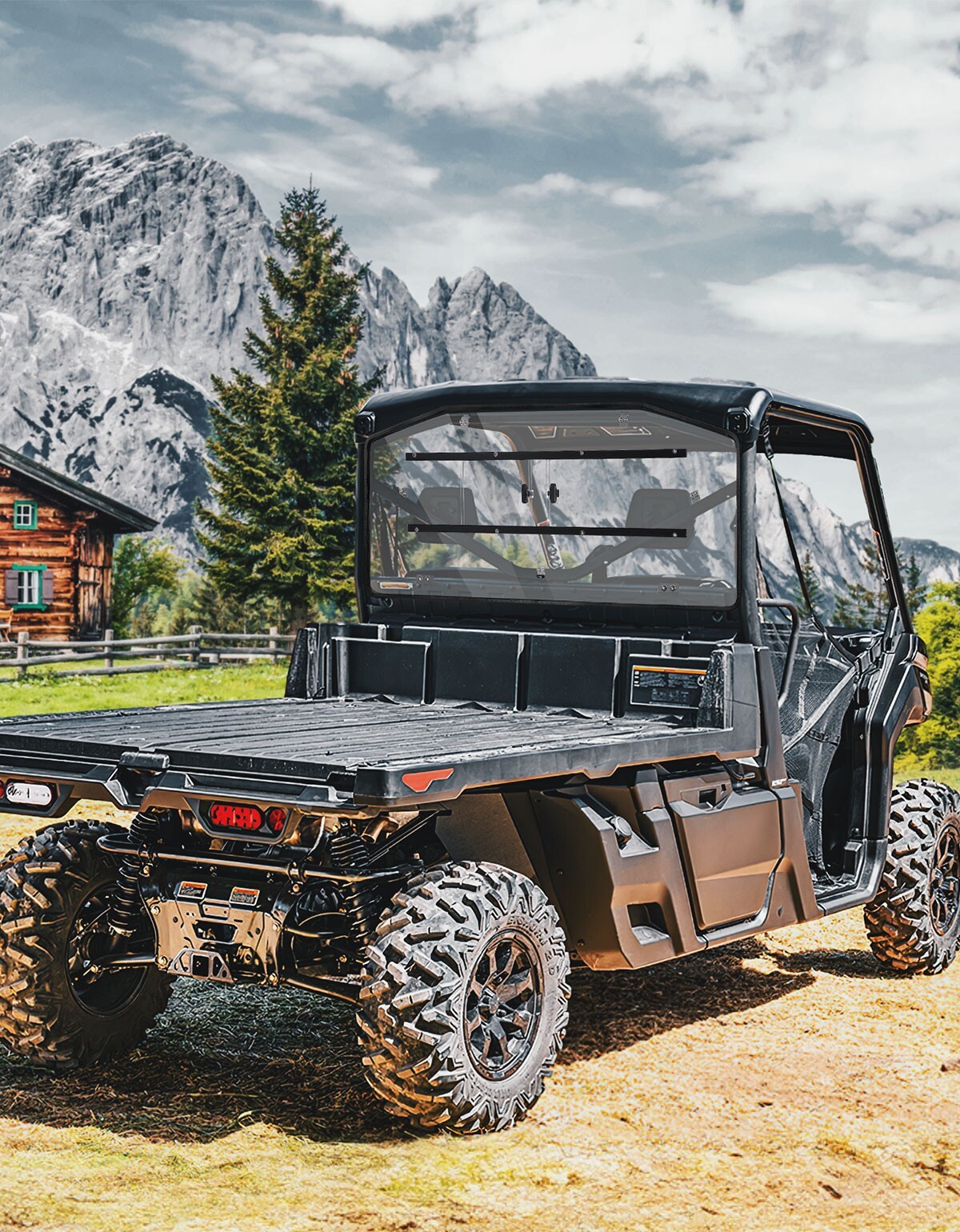 For Can-Am Defender HD 5/ 8/ 10/ MAX Rear Sliding Windshield Back Screen 2016-24
