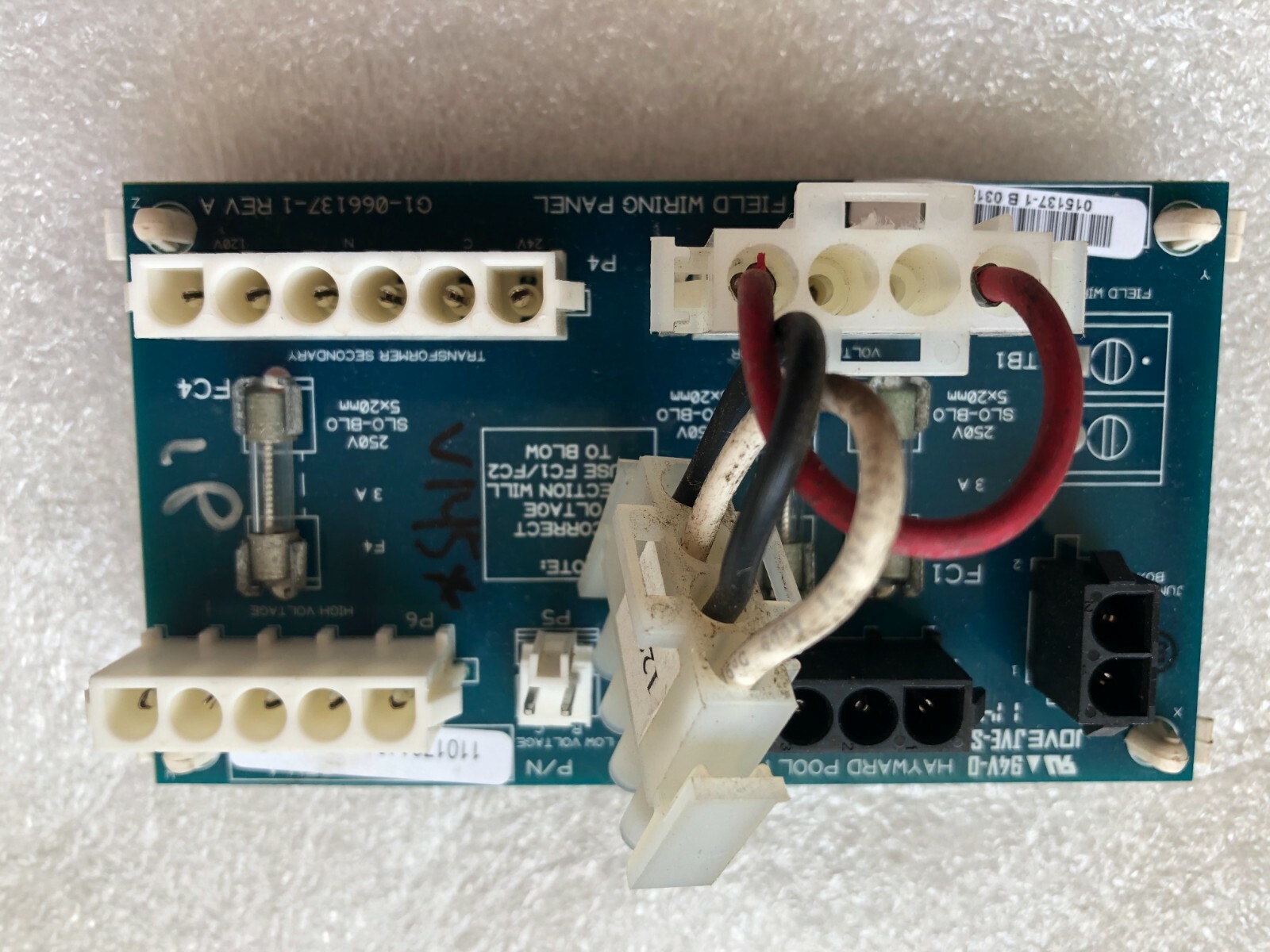 Hayward Pool Products 1101701401 Field Wiring Panel Board G1-066137-1 used V145*