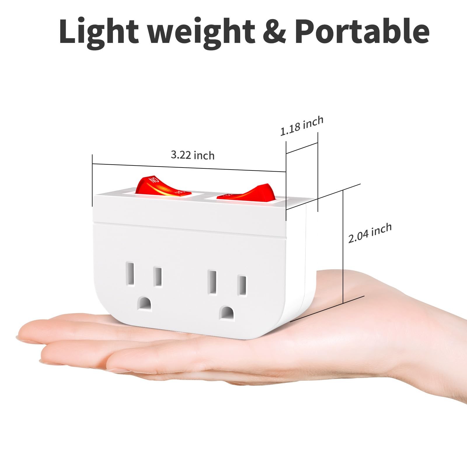 3Pack - Grounded Outlet with Double On Off Switch, Two Port Electrical Outlet...
