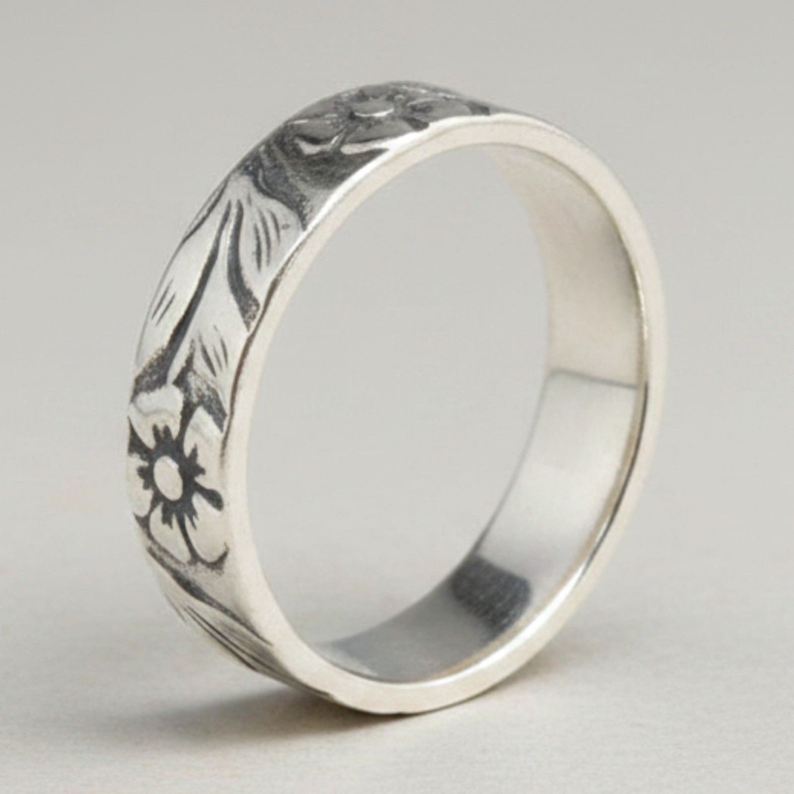 Genuine Sterling Silver Kids Ring Band Flower Solid Hallmarked 925 Handmade