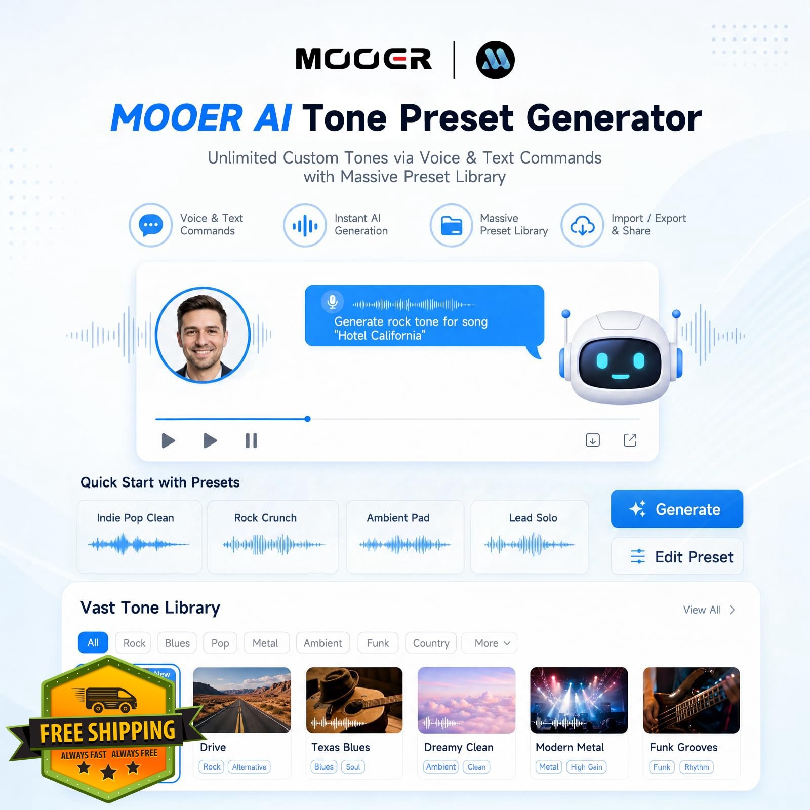 MOOER GE100Pro Guitar Multi-Effects Pedal