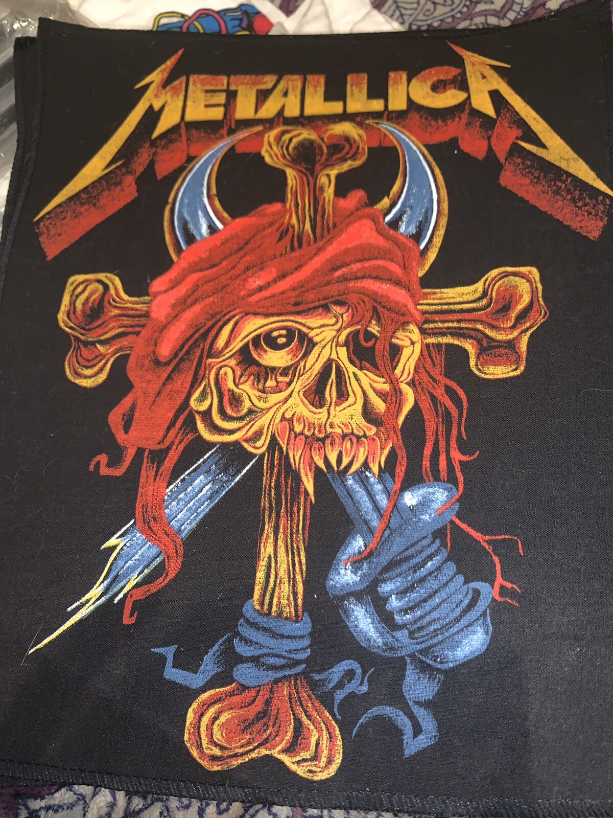 Unused 1990s Metallica Zorlac 2 Pirate Skull & Crossbones 11 by 14 “Back Patch