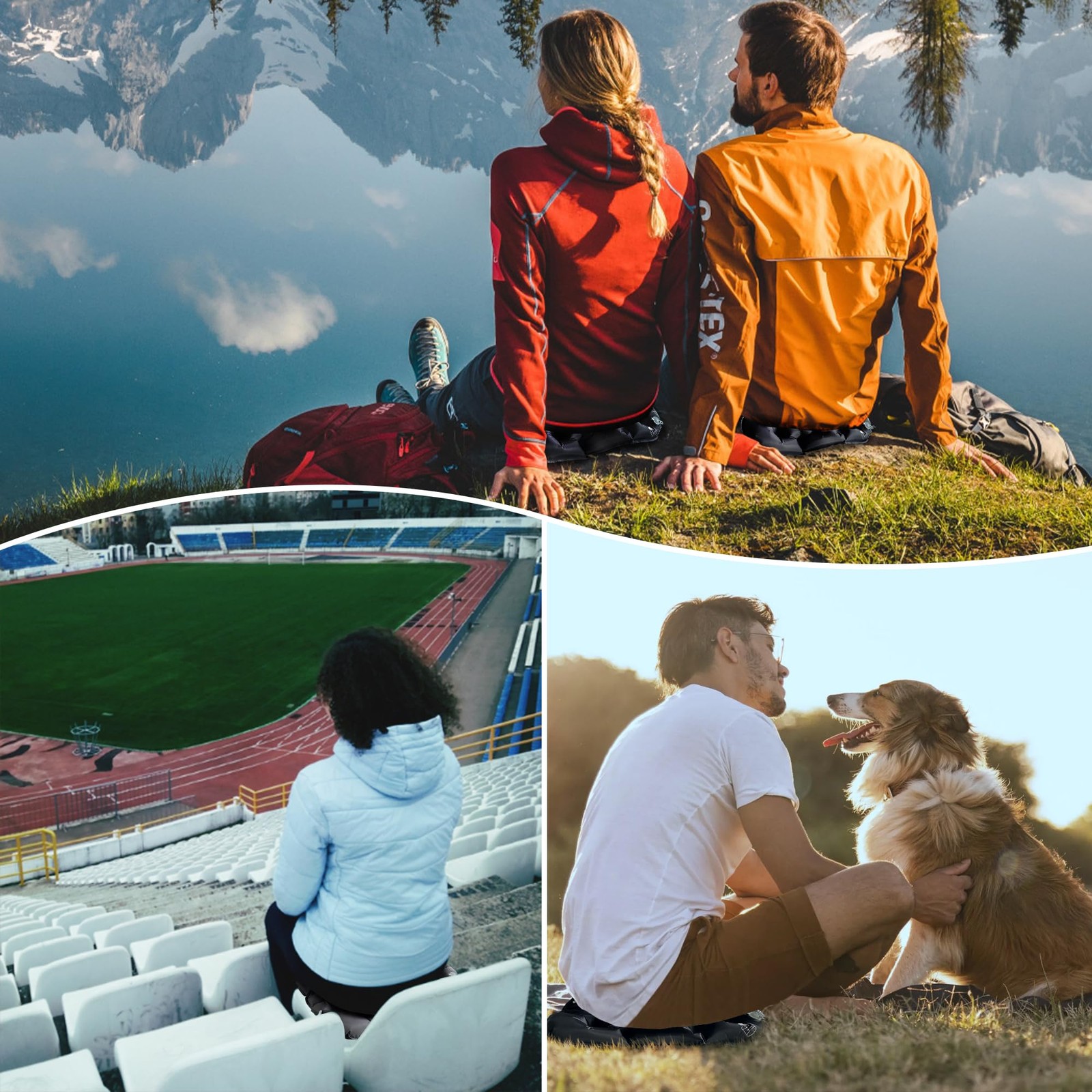 Inflatable Seat Cushion Lightweight Airplane Seat Cushion Stadium Seat Travel...