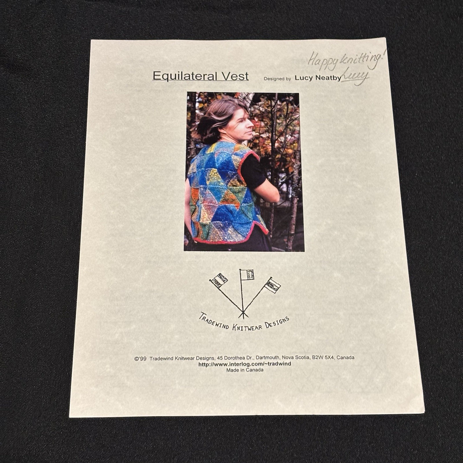Vintage Equilateral Vest Lycy Neatby Tradewind Knitwear Designs 1999