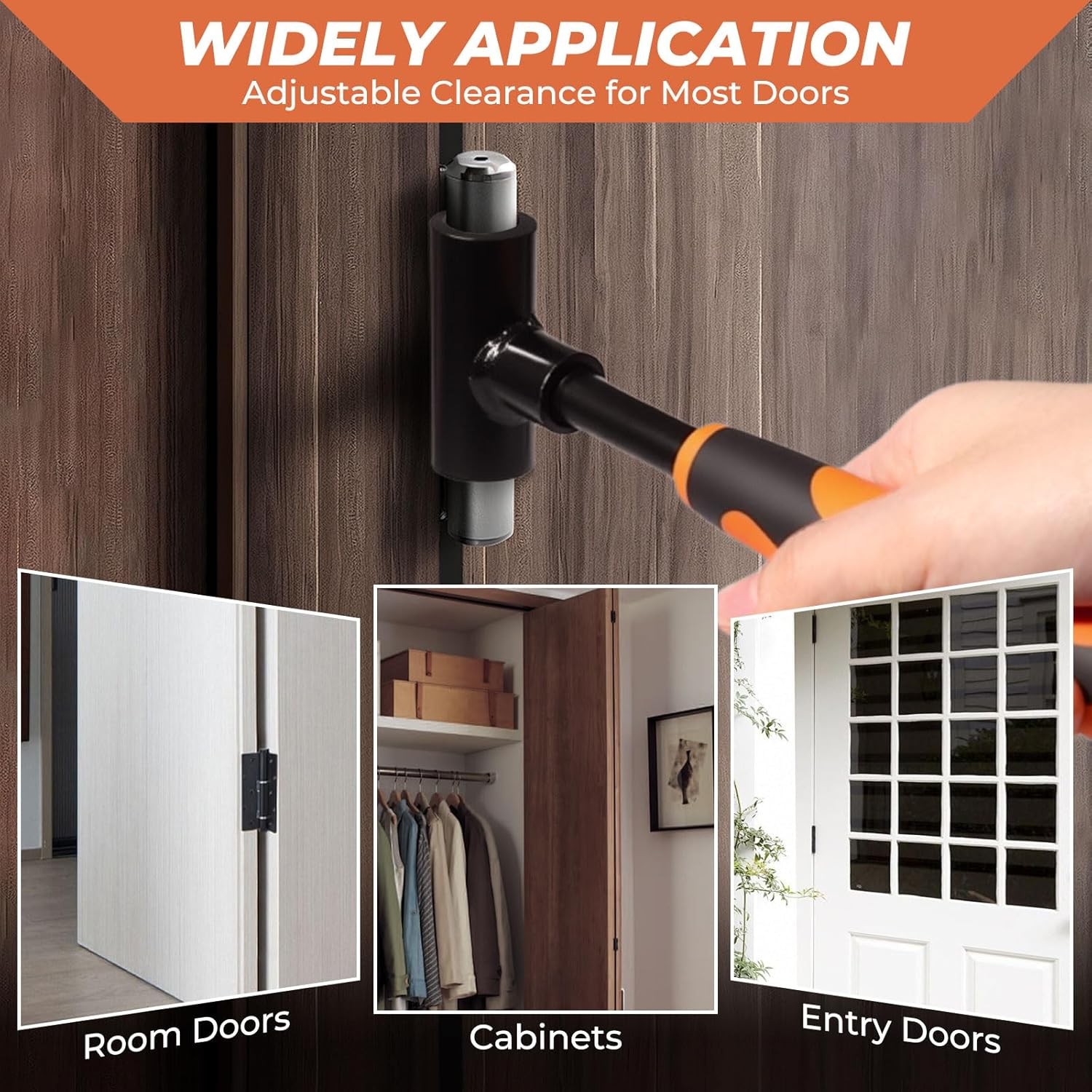 Heavy-Duty Door Hinge Gap Adjustment Tool Kit with Rubber Grip, 4 Sizes