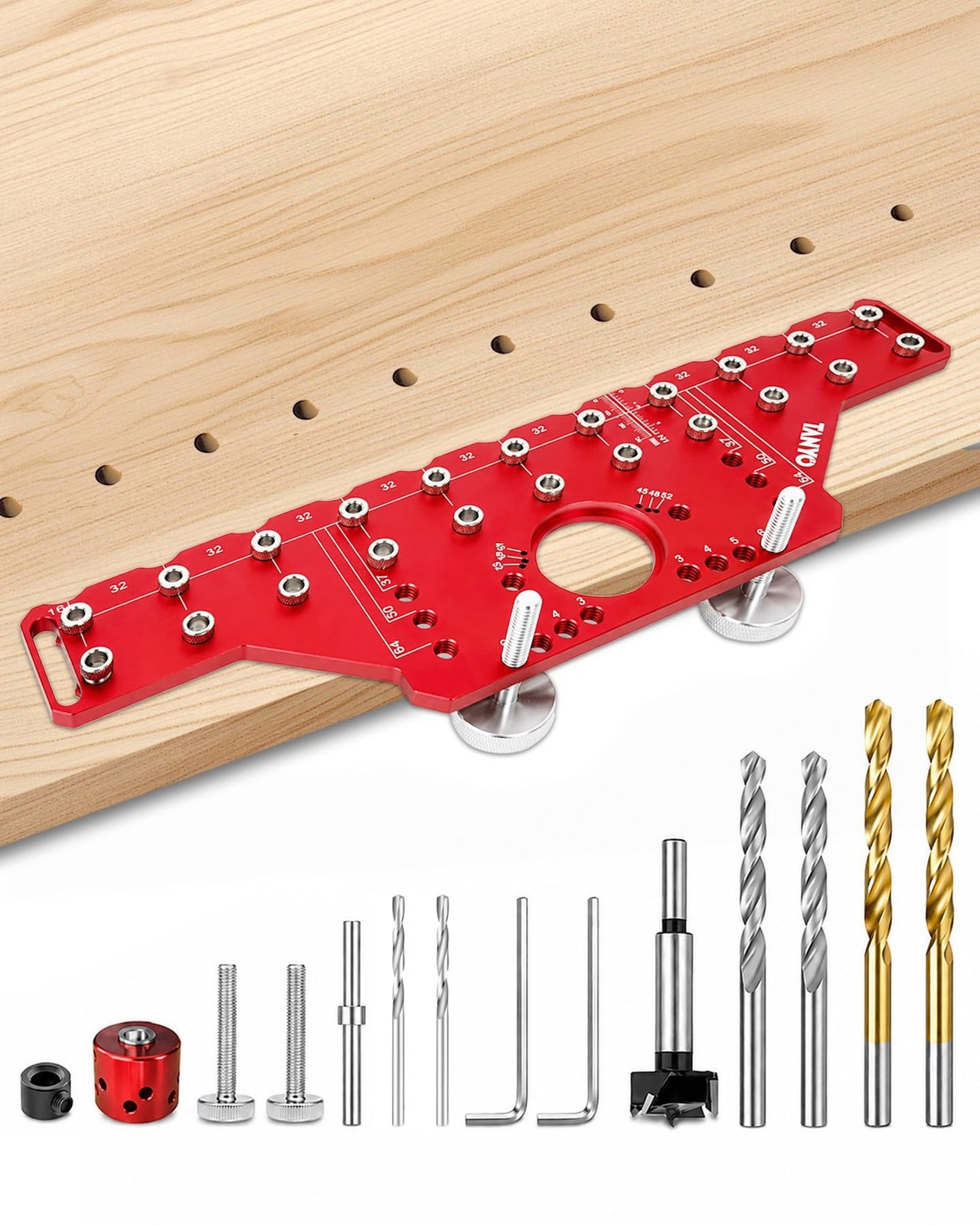 TANYO 2 In 1 Shelf Pin Jig and Hinge Jig, 35mm Drill Bits, Cabinet Hardware |...