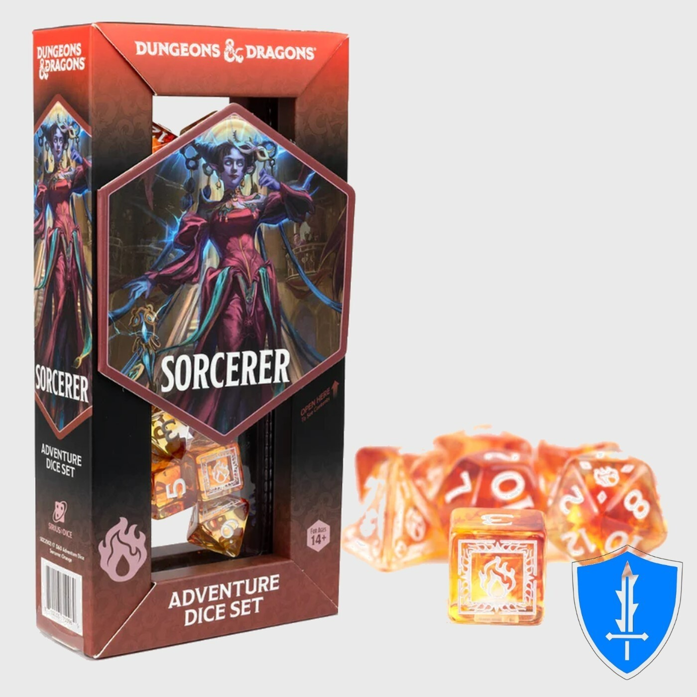 Sorcerer Class Dice - Set of 14 Orange - Sirius Adventure Dice D&D RPG