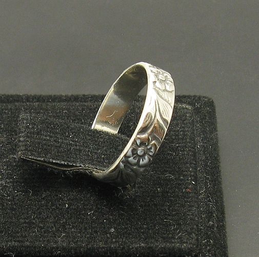 Genuine Sterling Silver Kids Ring Band Flower Solid Hallmarked 925 Handmade