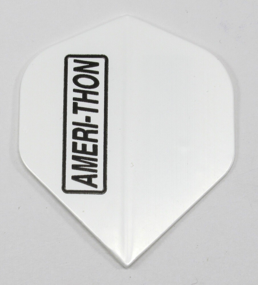 Amerithon WHITE Standard Flights 100 Micron (Ex-Tough) 5 sets (15 flights) track