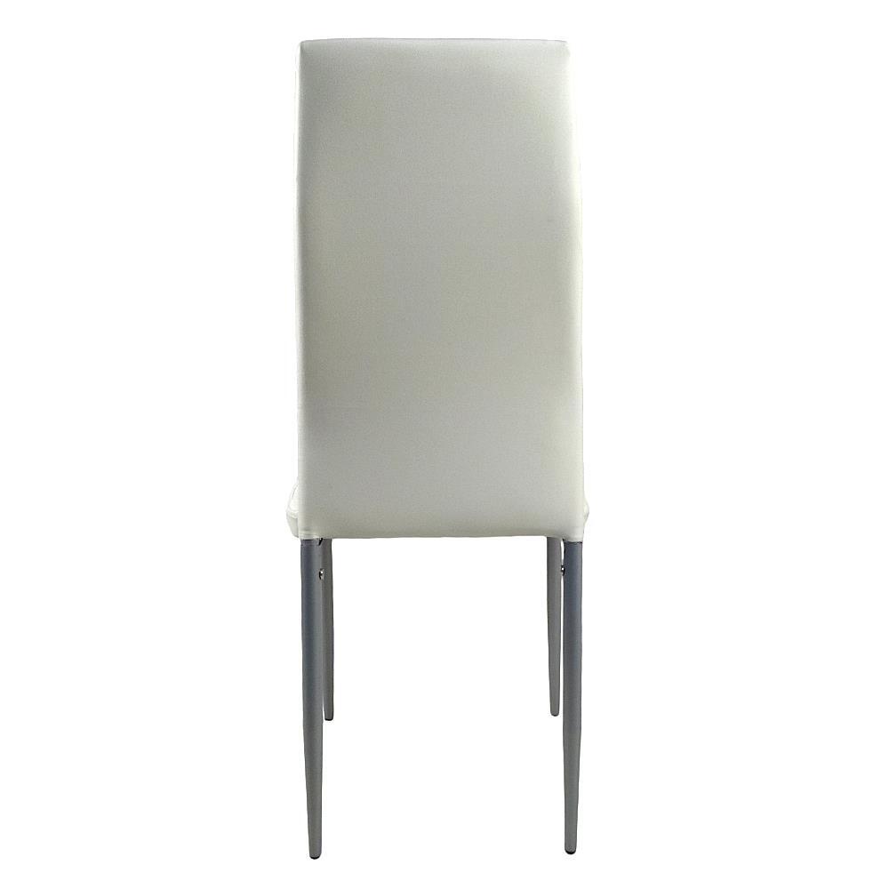 Set of 4 Dining Room Chairs Kitchen Chairs PU Leather Breakfast Furniture White