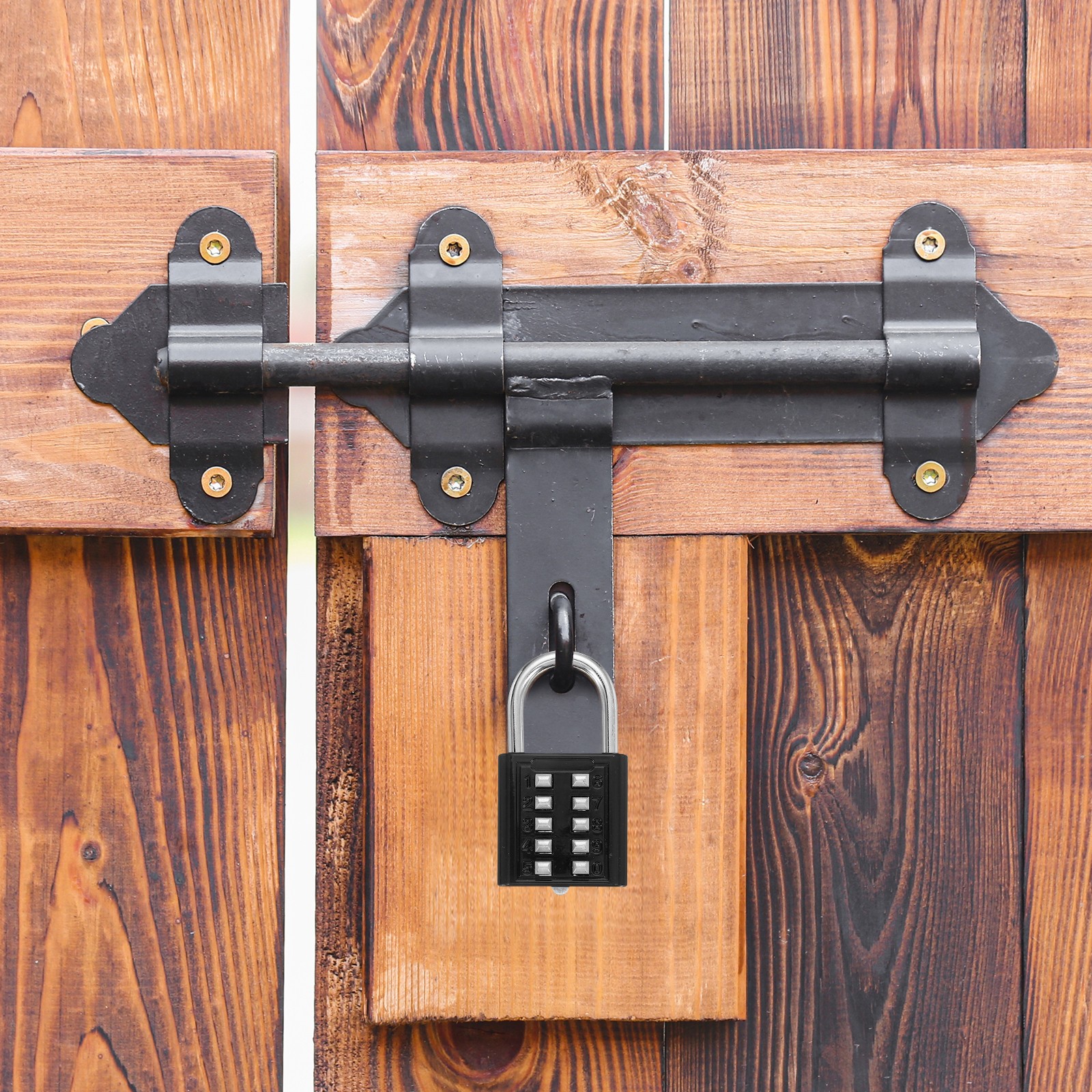 Push Button Combination Padlock 10-Digit 5-Position Lock Black