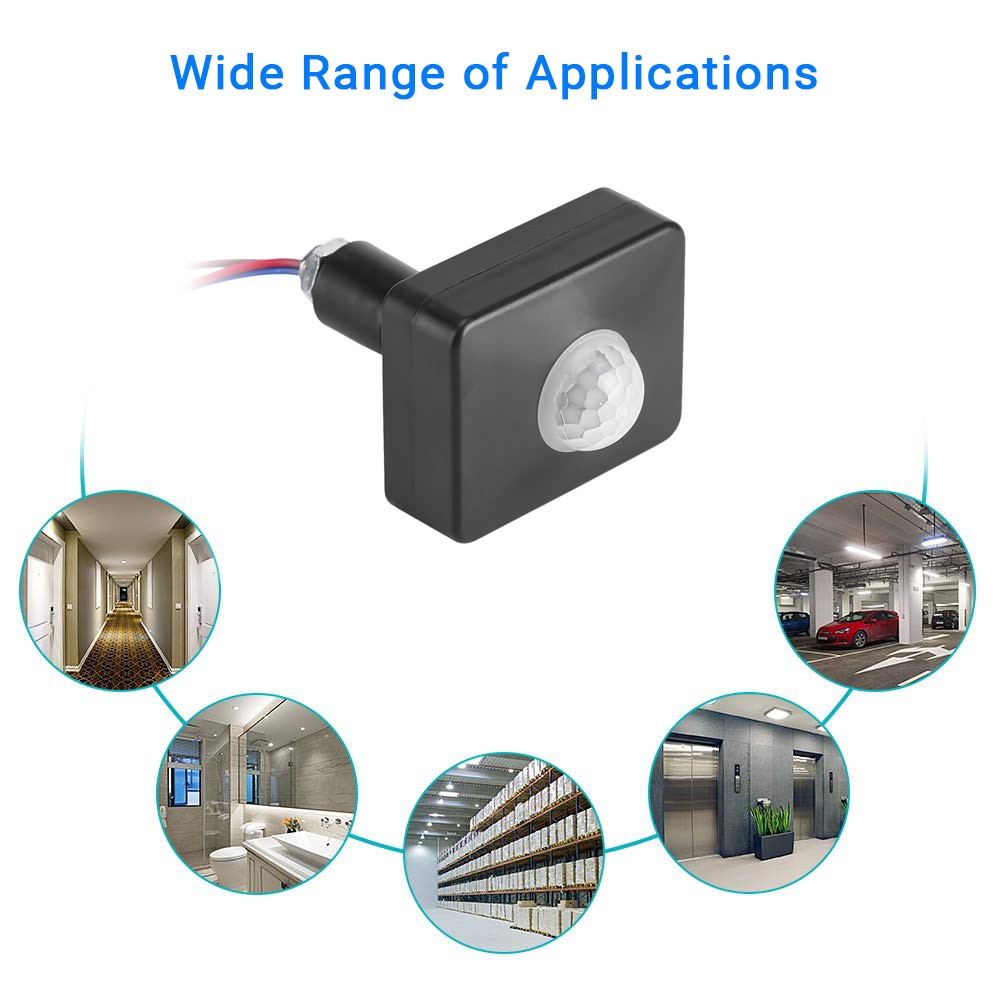 Black PIR Switch Infrared Motion Lighting Sensor Detector Wall Pavement Switch❀