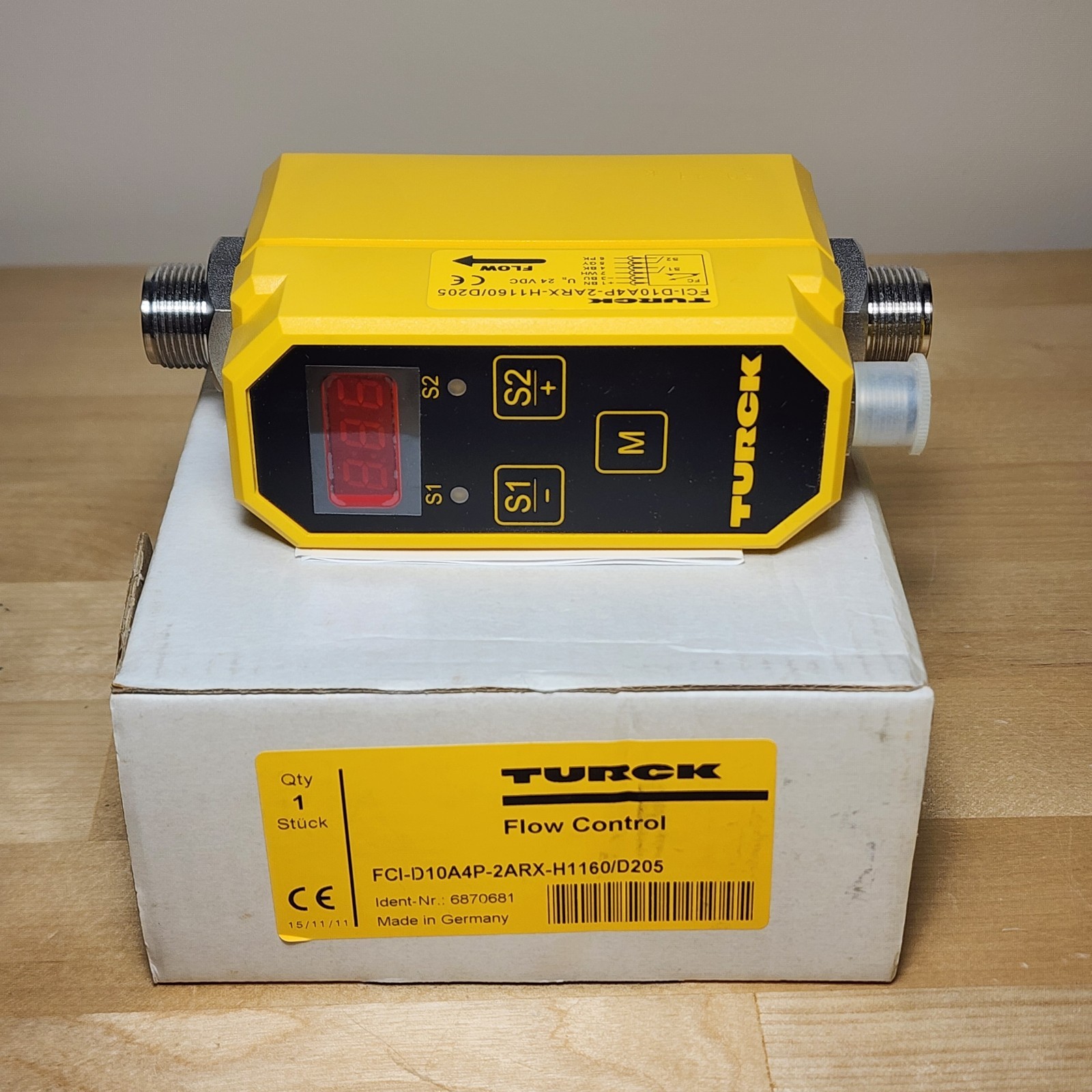 Turck 6870681 FCI-D10A4P-2ARX-H1160/D205 Inline Flow Sensor Monitor 24VDC