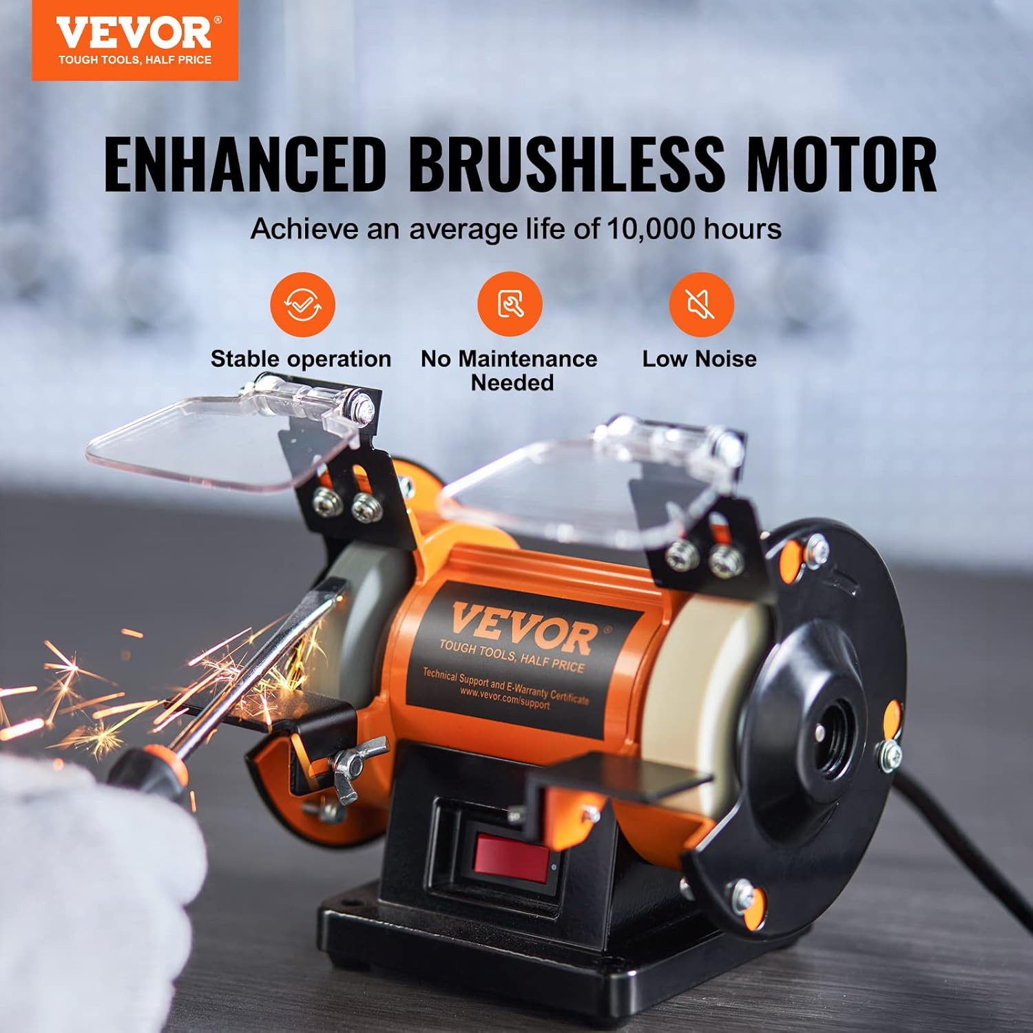 Bench Buffer Polisher, Bench Buffer Grinder Polishing & Buffing Machine for Meta