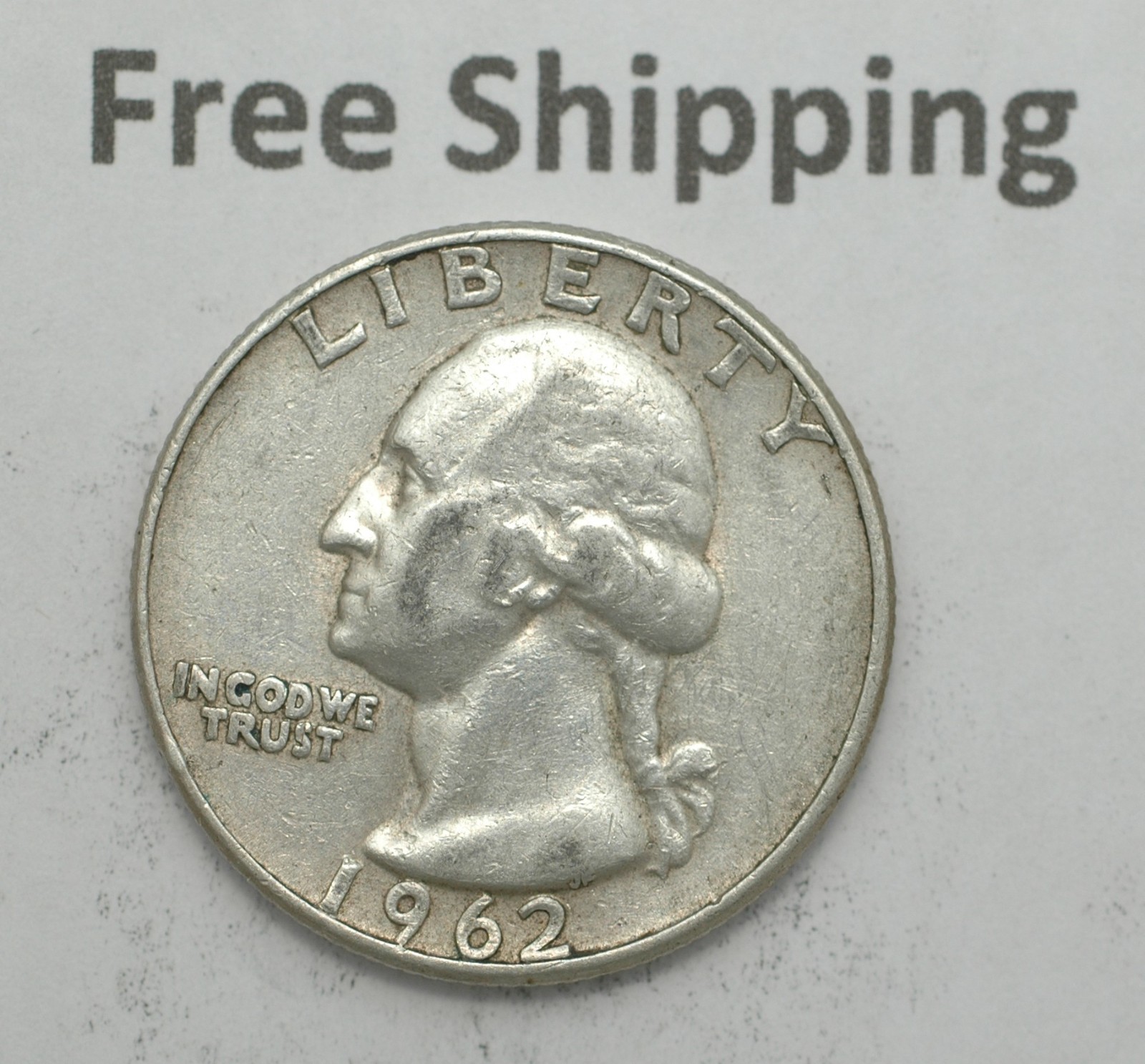 1962 D Washington Silver Quarter Denver mint mark Free Shipping