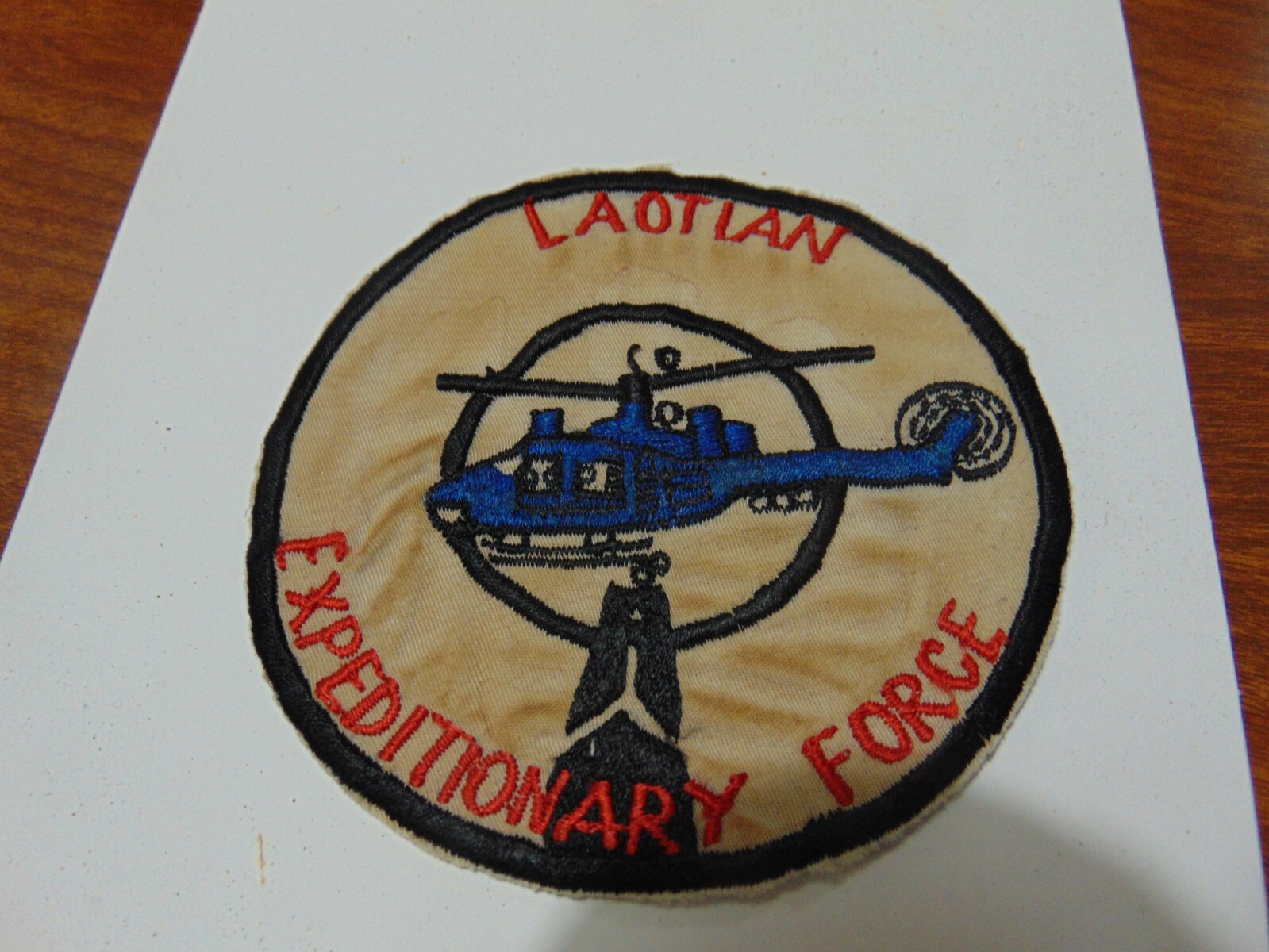 MILITARY PATCH OLD VIETNAM ERA LAOTIAN EXPEDITIONARY FORCE