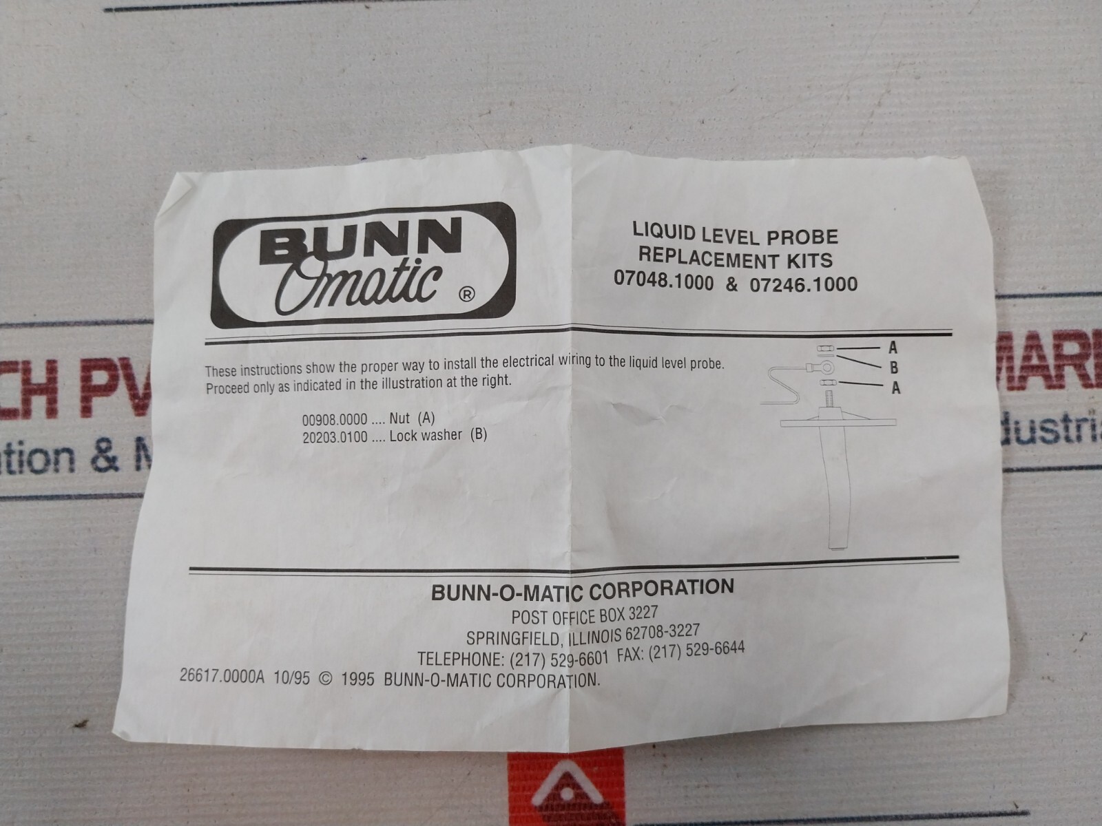 Bunn-O-Matic 07048.1000 Water Level Probe Kit