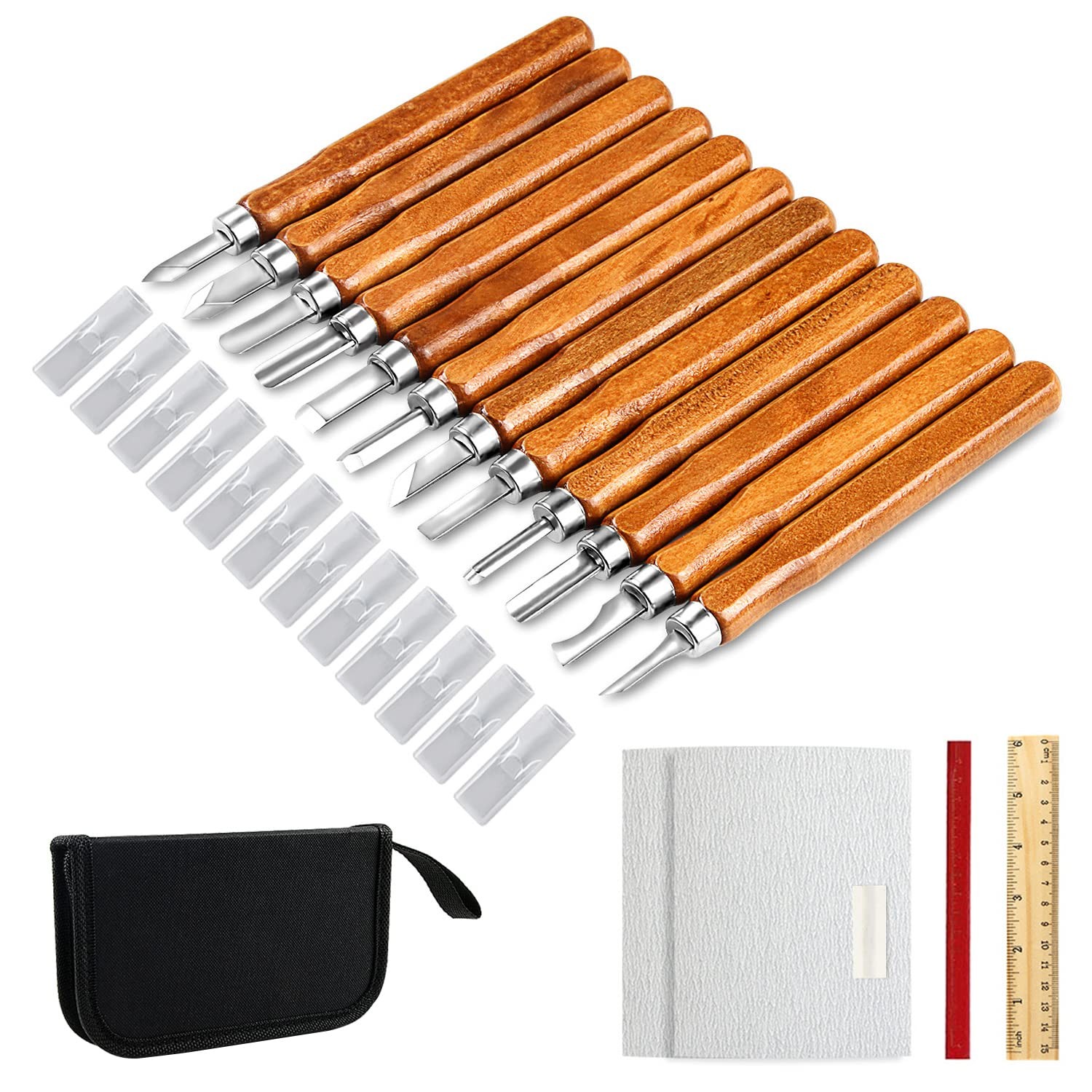 Wood Carving Knife Set - 20-Piece Carving Tool Set