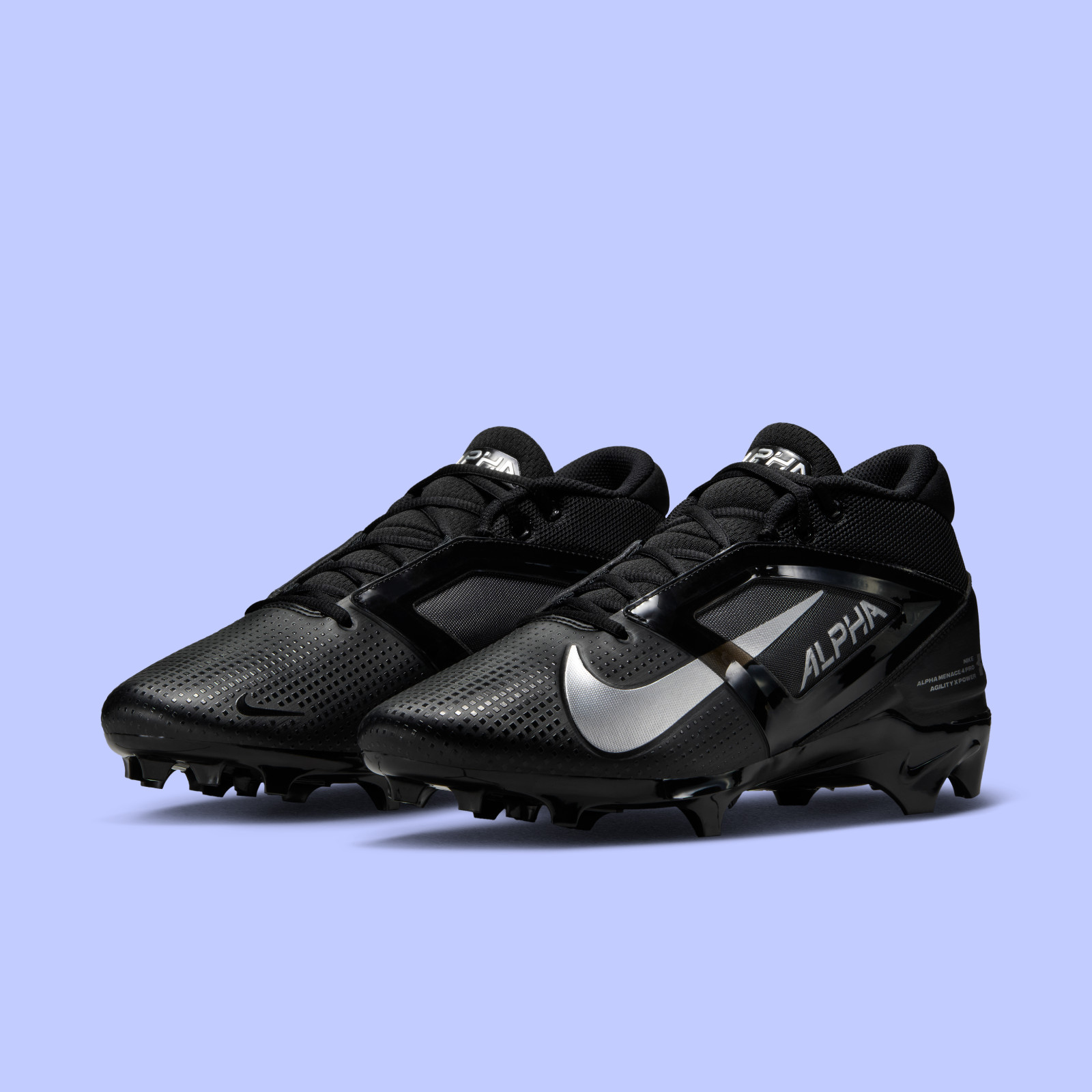 Nike Alpha Menace 4 Pro Black FD7037-002 Men's Size 7.5 Cleats #71D