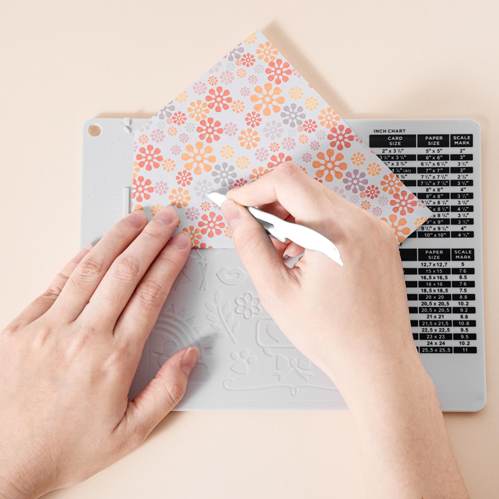 Mini Scoring Board And Bone Folder Set Scrapbooking Embossing Craft Tool