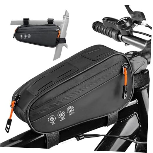 Bike Frame Bag - 3 Ways Installation Water Resistant Reflective Bicycle Top
