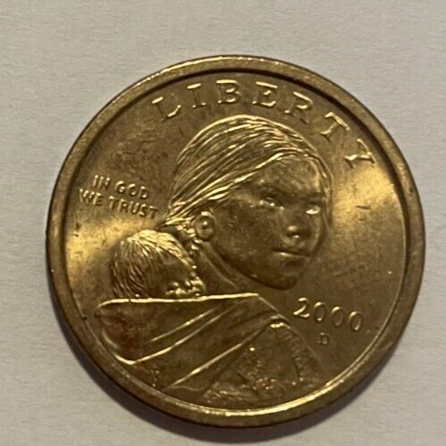 2000 D SACAGAWEA ONE DOLLAR COIN US LIBERTY GOLD COLOR CIRCULATED