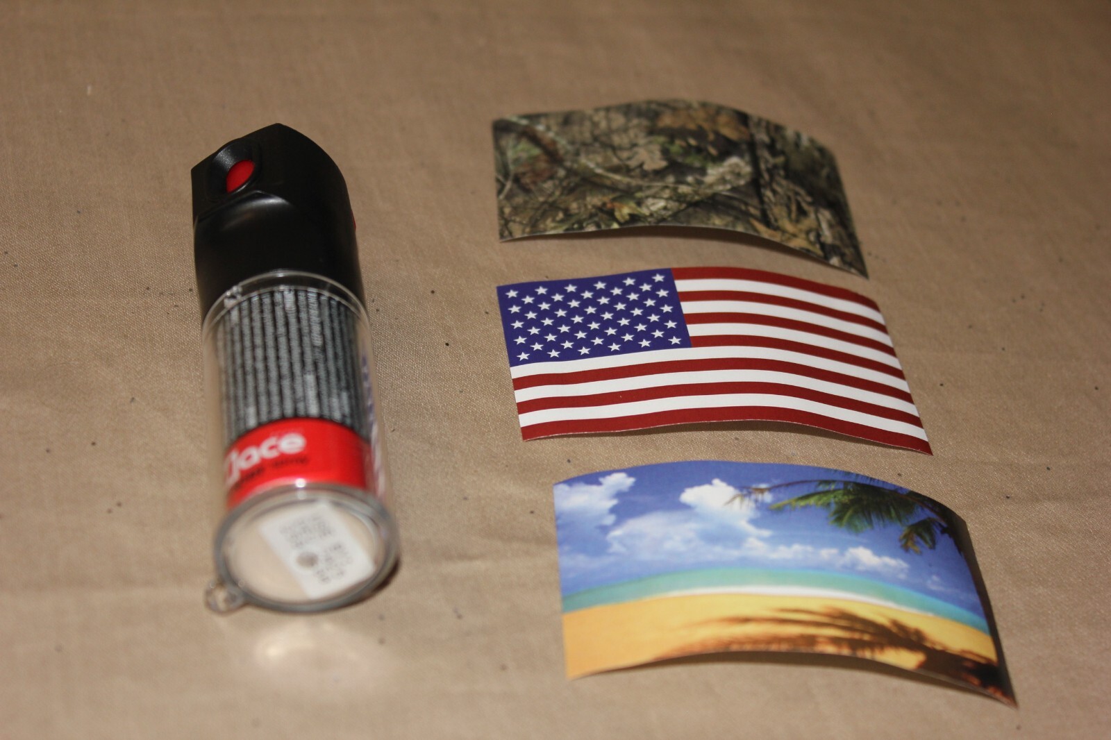 Mace Chameleon Pepper Spray Changeable Designs US-Flag Beach Camouflage - 80777