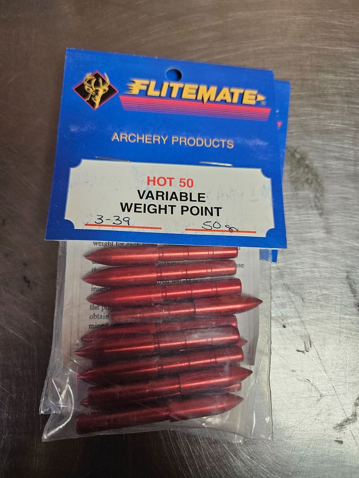 Flitemate Hot 50 Variable Weight Point ACC 3-39 50 Grain (Dozen)