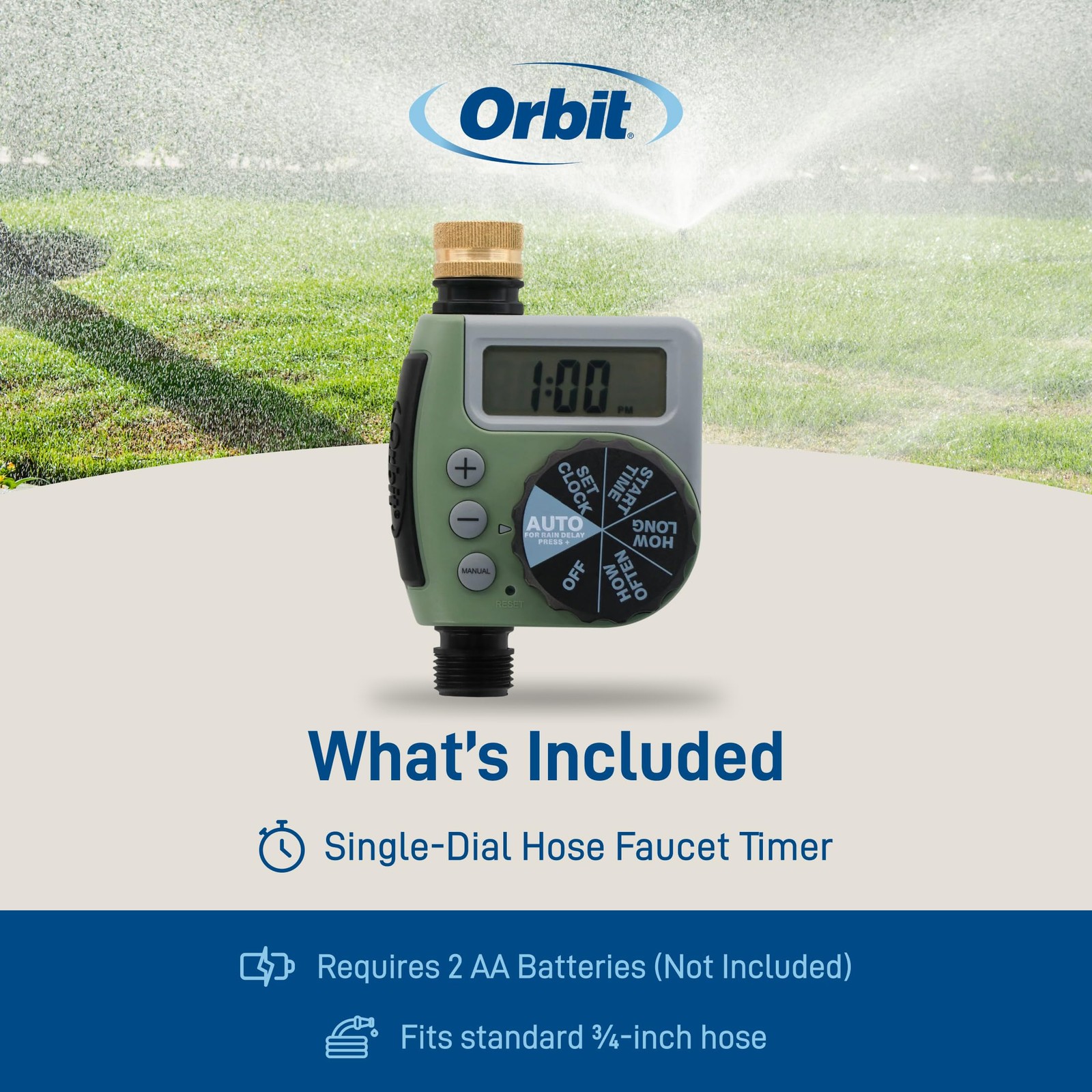 Orbit One Outlet Single-Dial Hose - - For Garden - Lcd Hose