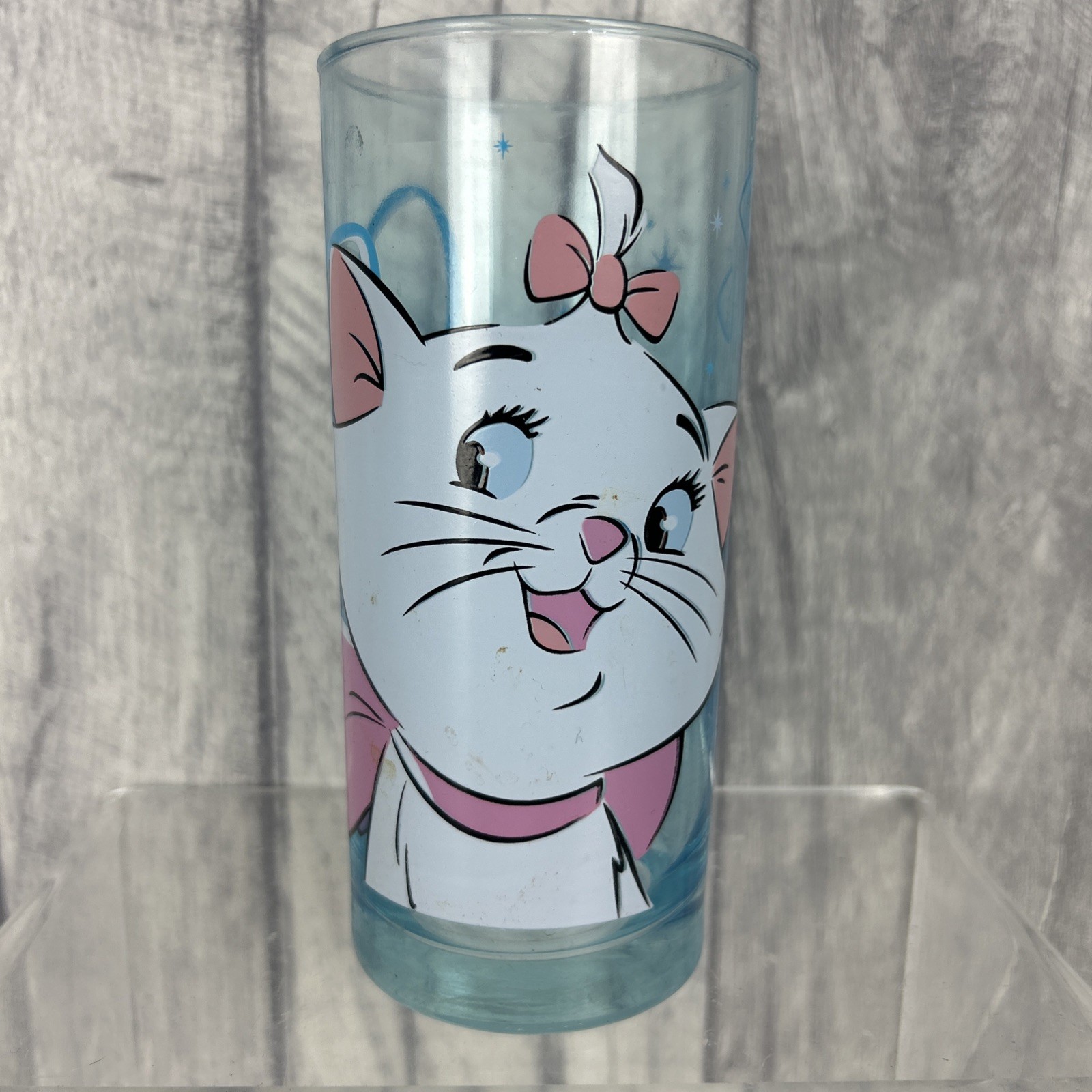 Disney Aristocsts Marie Portrait Character Drinking Glass Disneyland Paris Rare