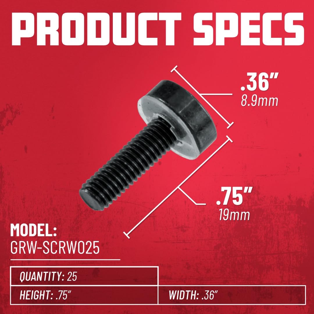 Gator Rackworks Standard Size Rack Screws, 25 Pack 25 Pack, Black
