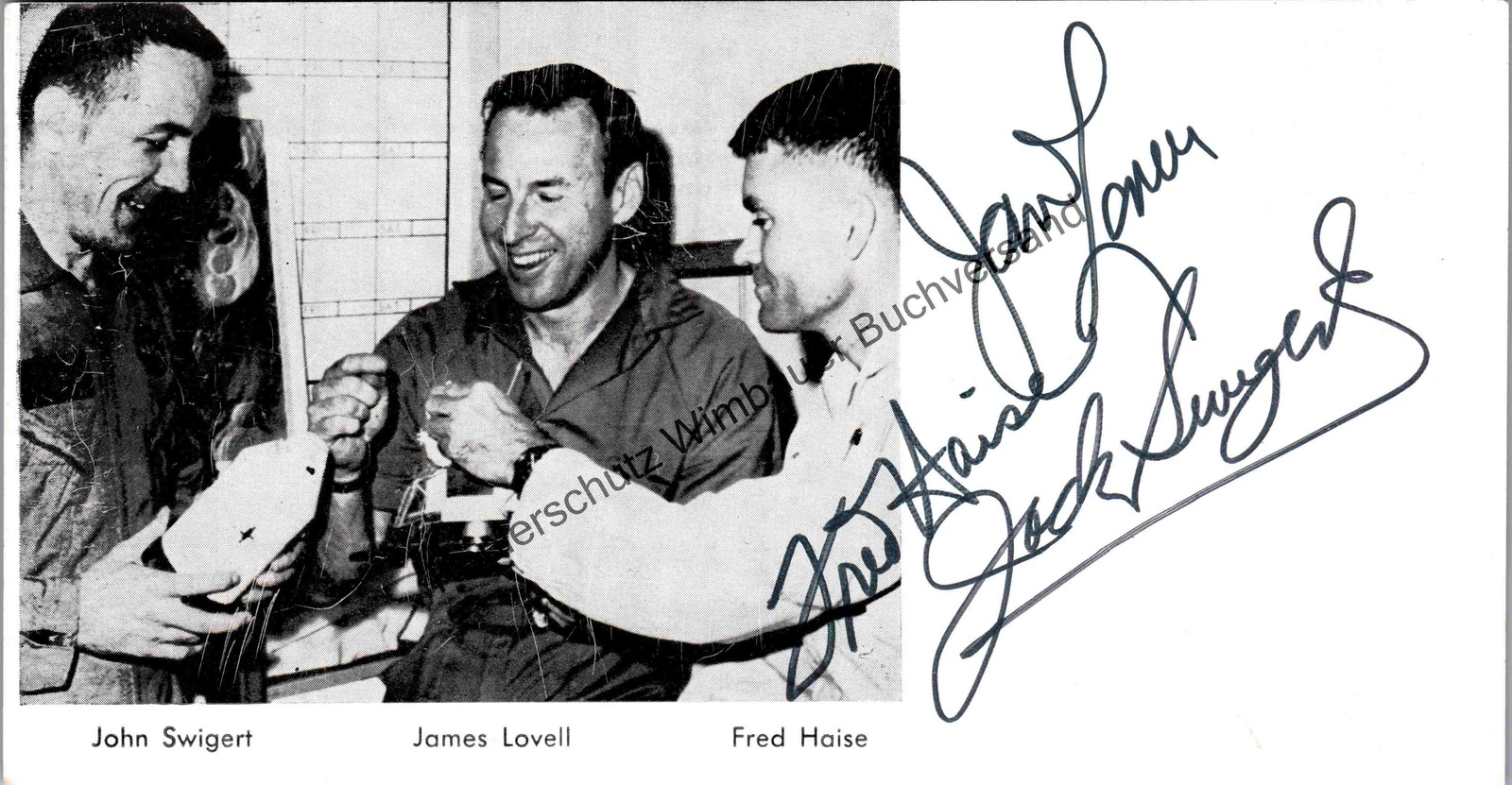 Original Autographs APOLLO 13: Jack Swigert & Fred Haise & Jim Lovell /// Autograph