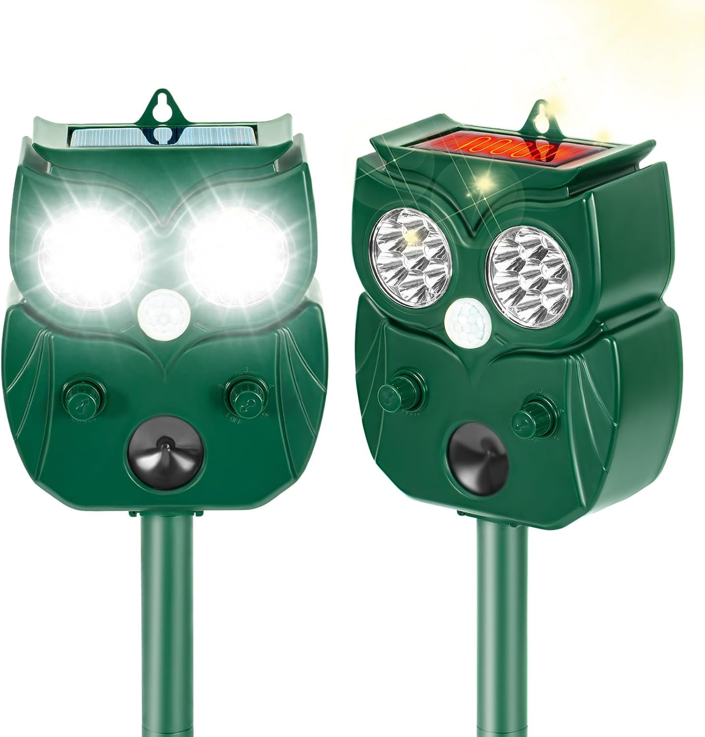 Solar Ultrasonic Animal Repellent Outdoor, 2Pack Waterproof Deer Repellent Devic