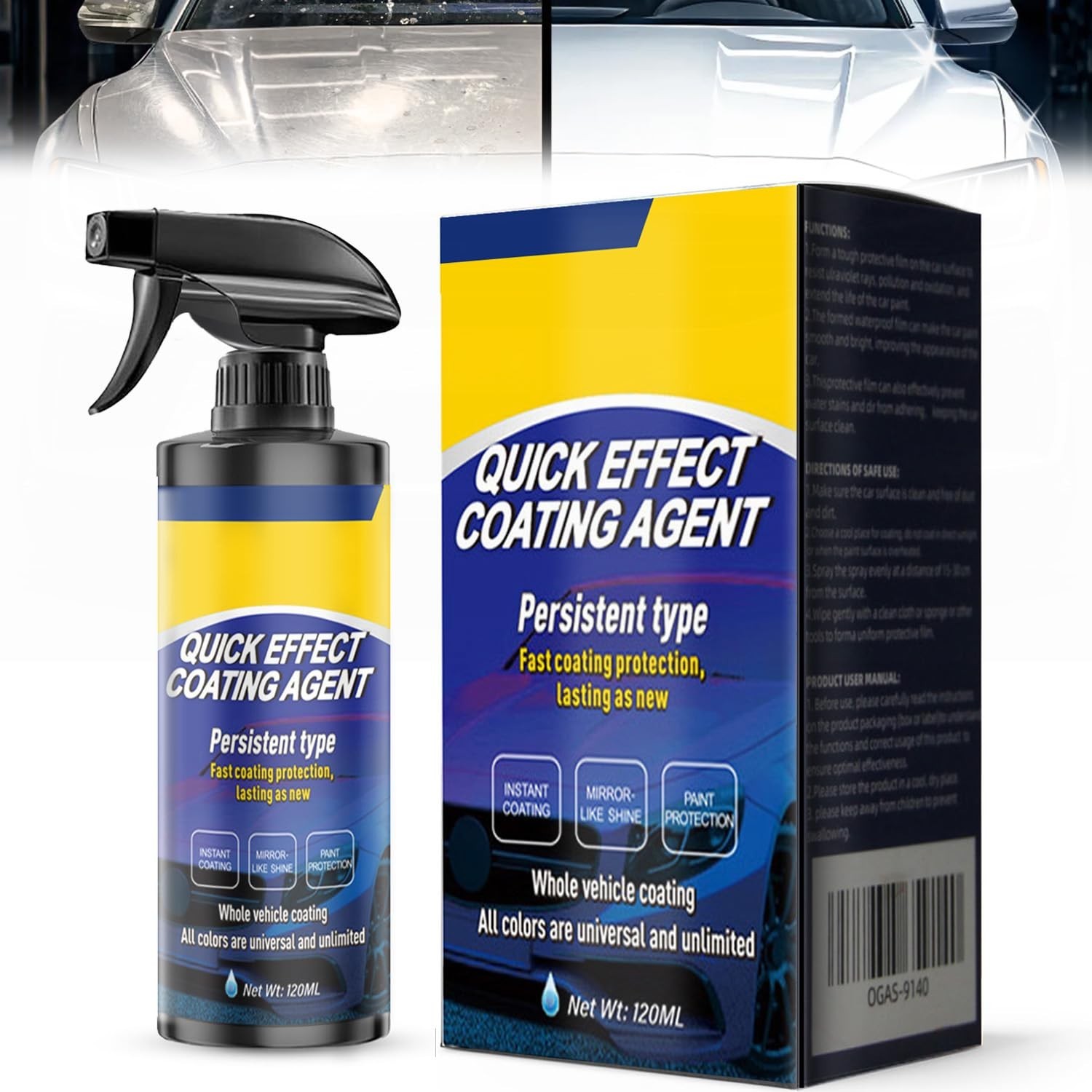 Quick Effect Coating Agent, Ceramic Spray for Car Wax Polish Paint...