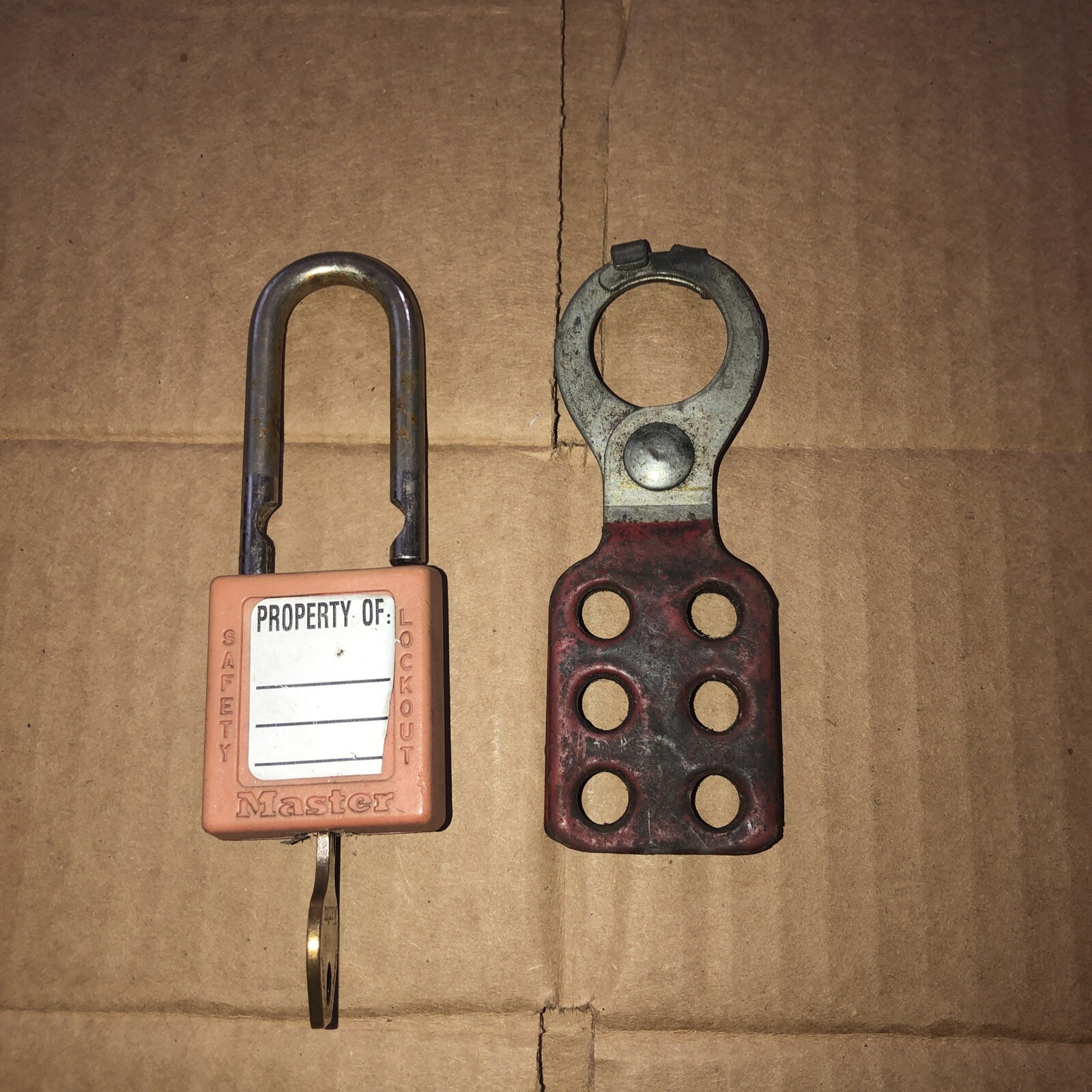 Master Lock "Danger Lock Out" Red Safety Key Padlock + Hasp