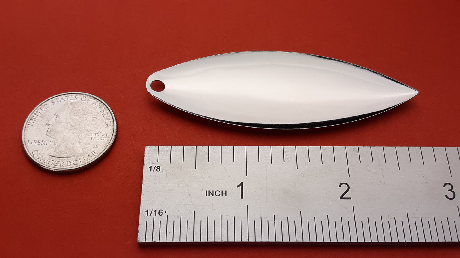 25 Worth Smooth Willow Spinner Bait Blades (size: 6) NICKELED BRASS